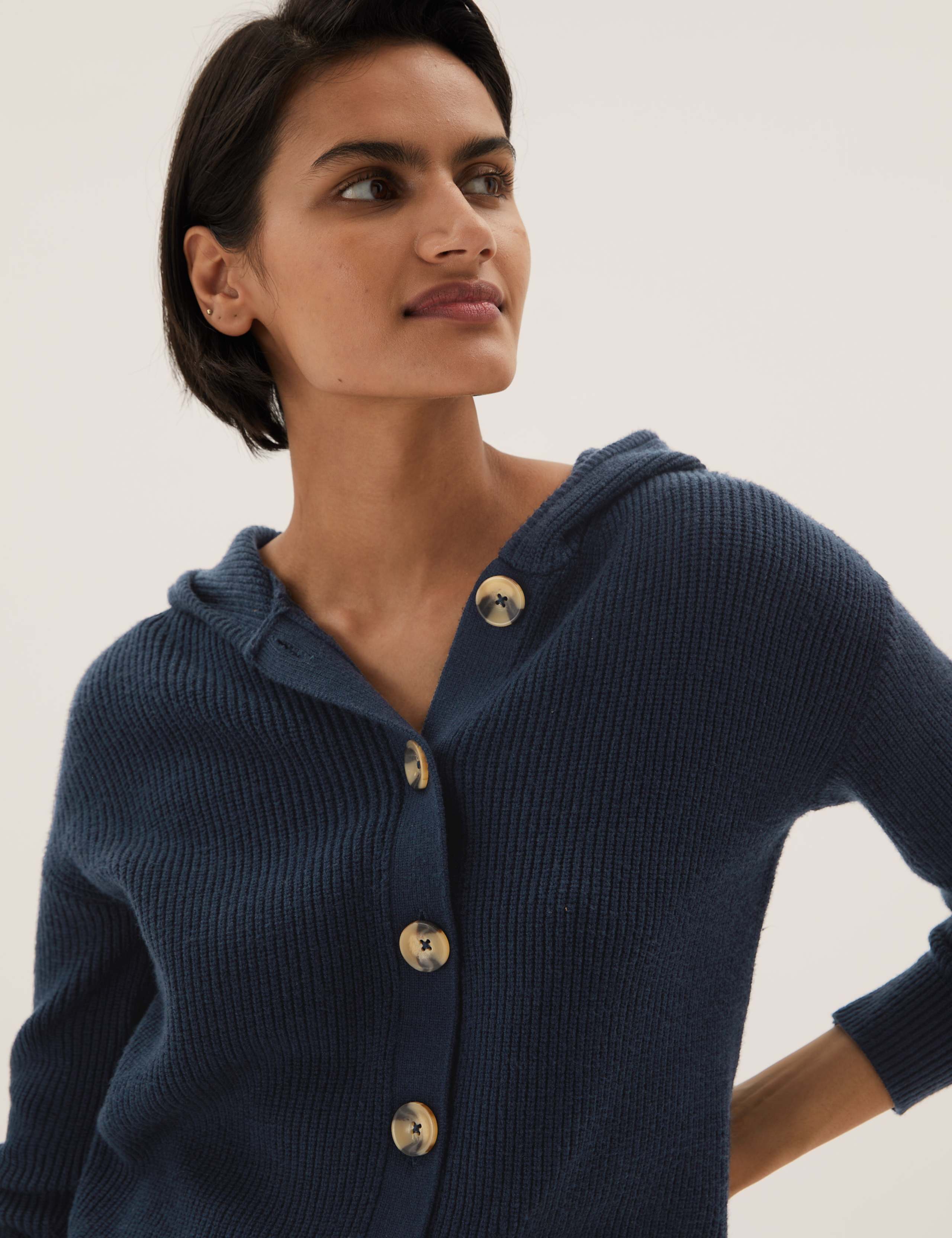 Soft Touch Ribbed Hooded Cardigan 6 of 7