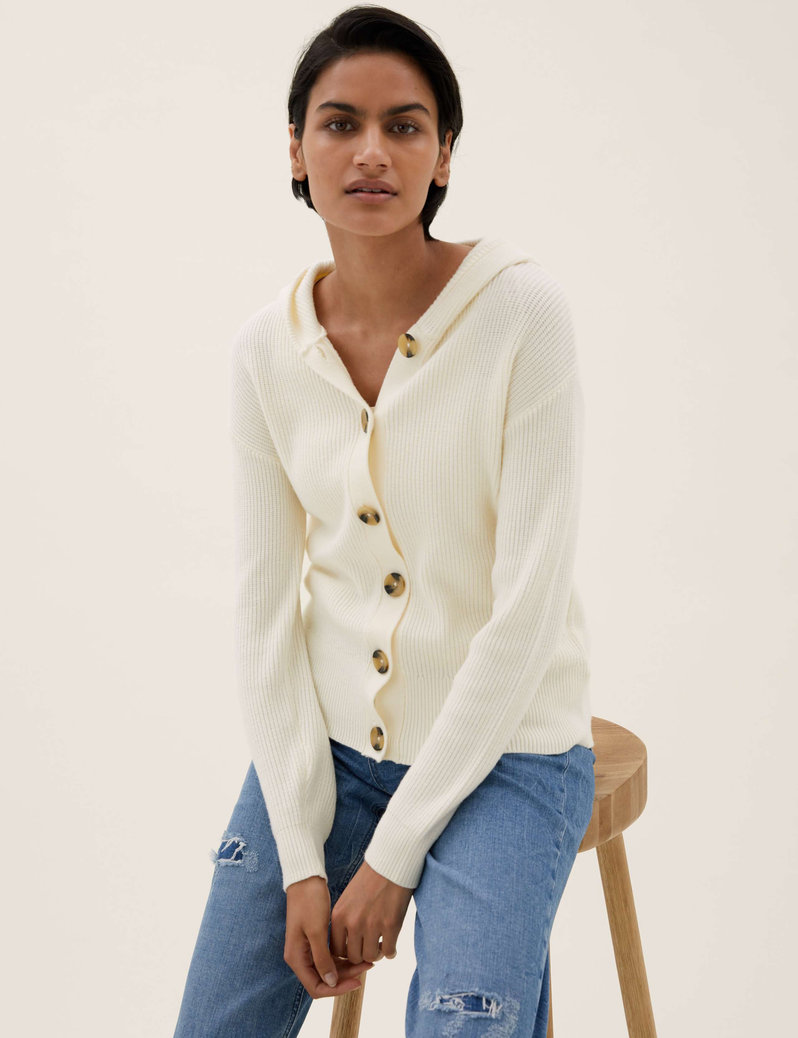 Soft Touch Ribbed Hooded Cardigan 5 of 6
