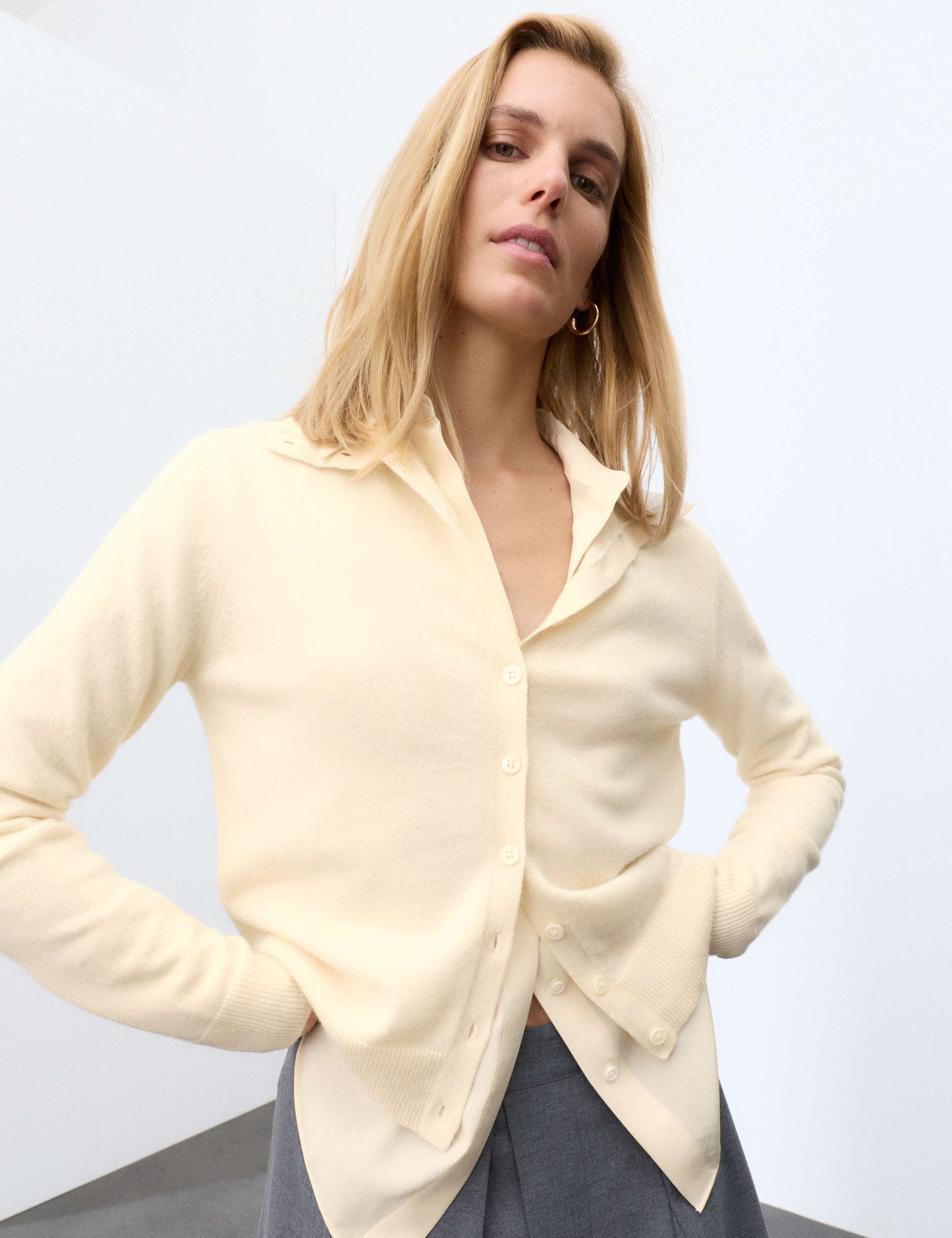 Pure Cashmere Funnel Neck Cardigan 7 of 7