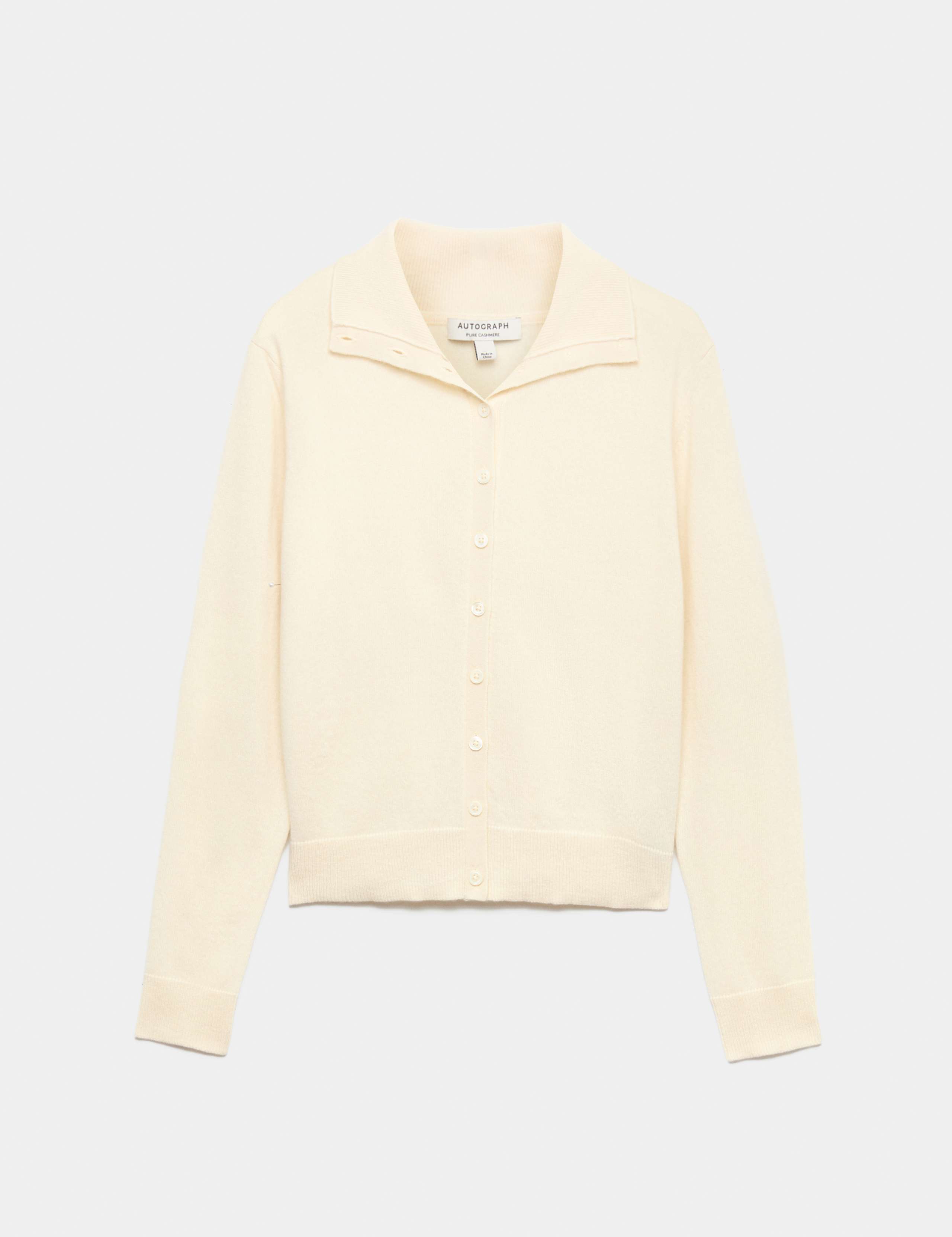 Pure Cashmere Funnel Neck Cardigan 2 of 7