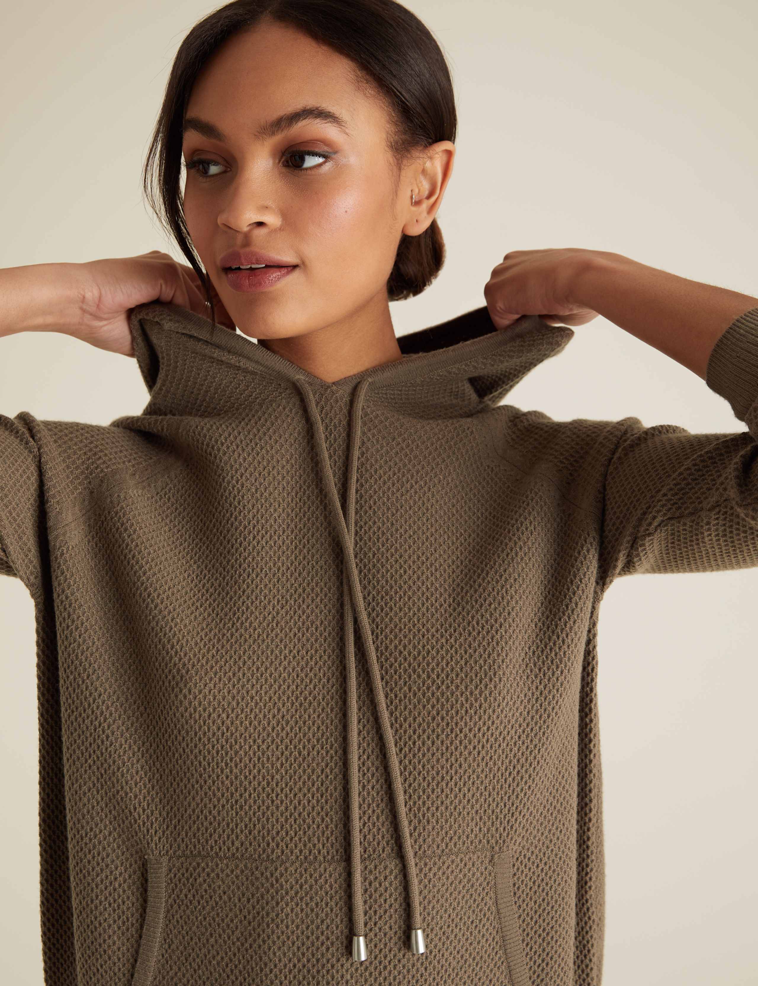 Soft Touch Textured Knitted Hoodie 4 of 5