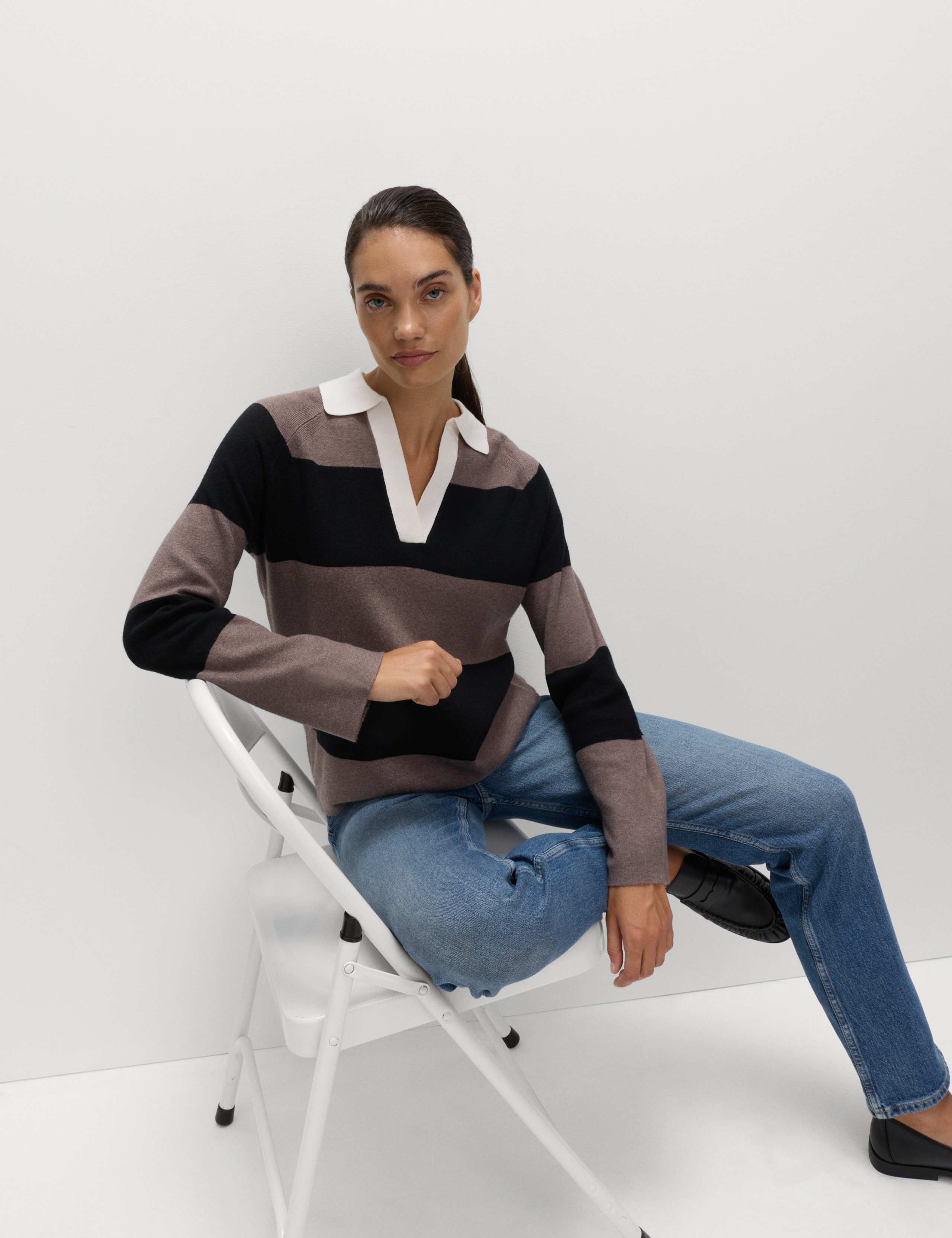 Soft Touch Striped Knitted Rugby Top 6 of 6