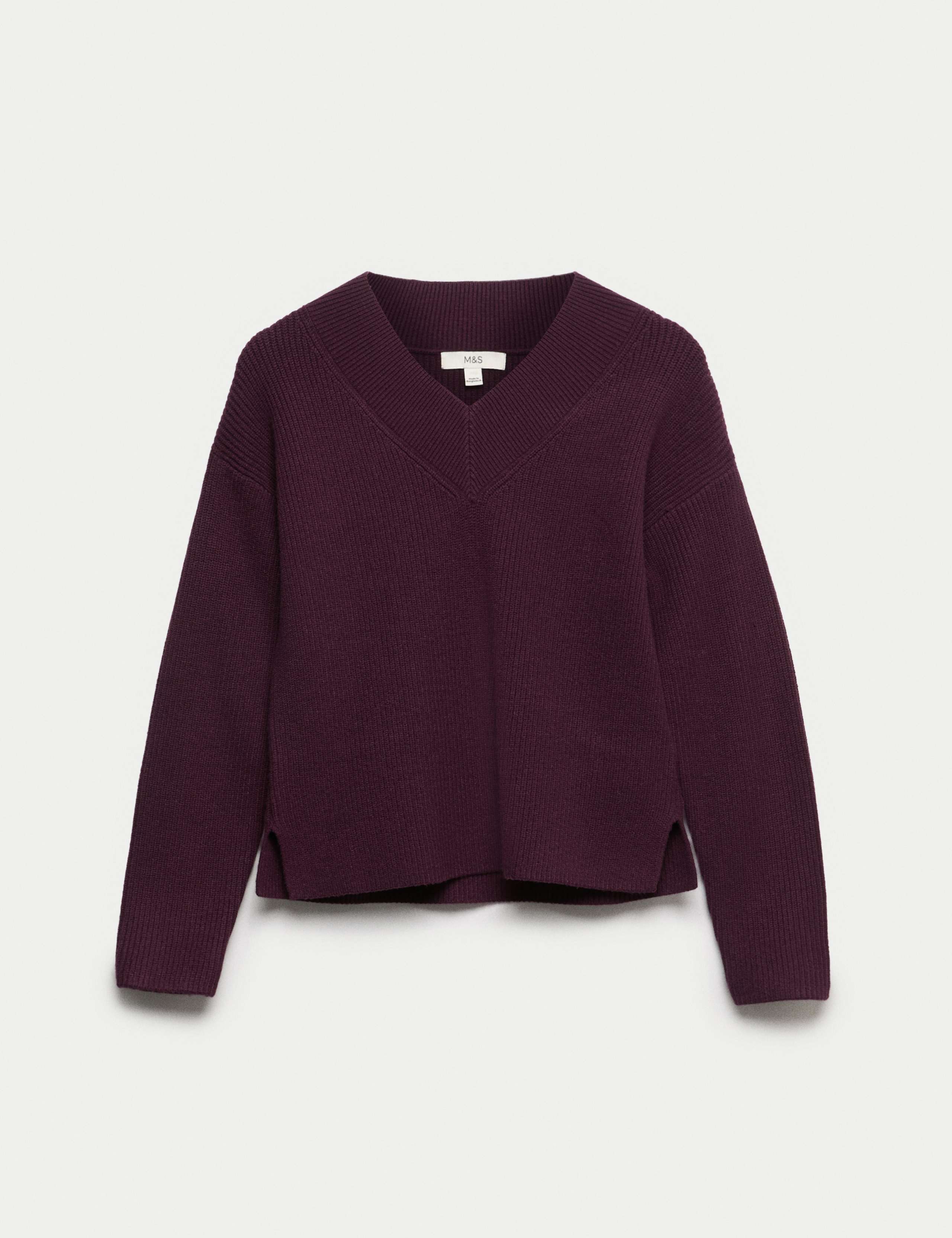 Ribbed V-Neck  Relaxed Jumper 2 of 3