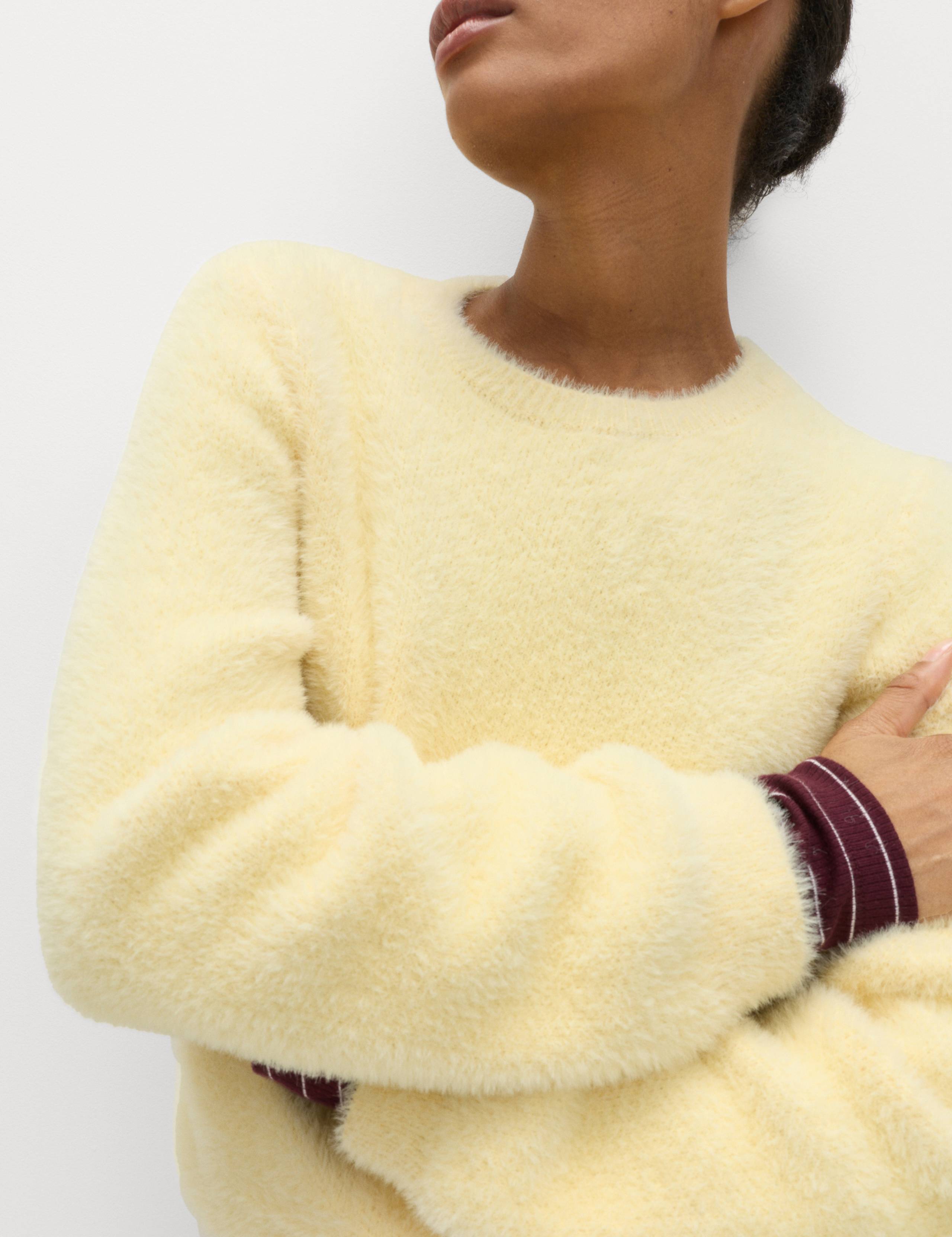 Fluffy Crew Neck Knitted Jumper 1 of 6