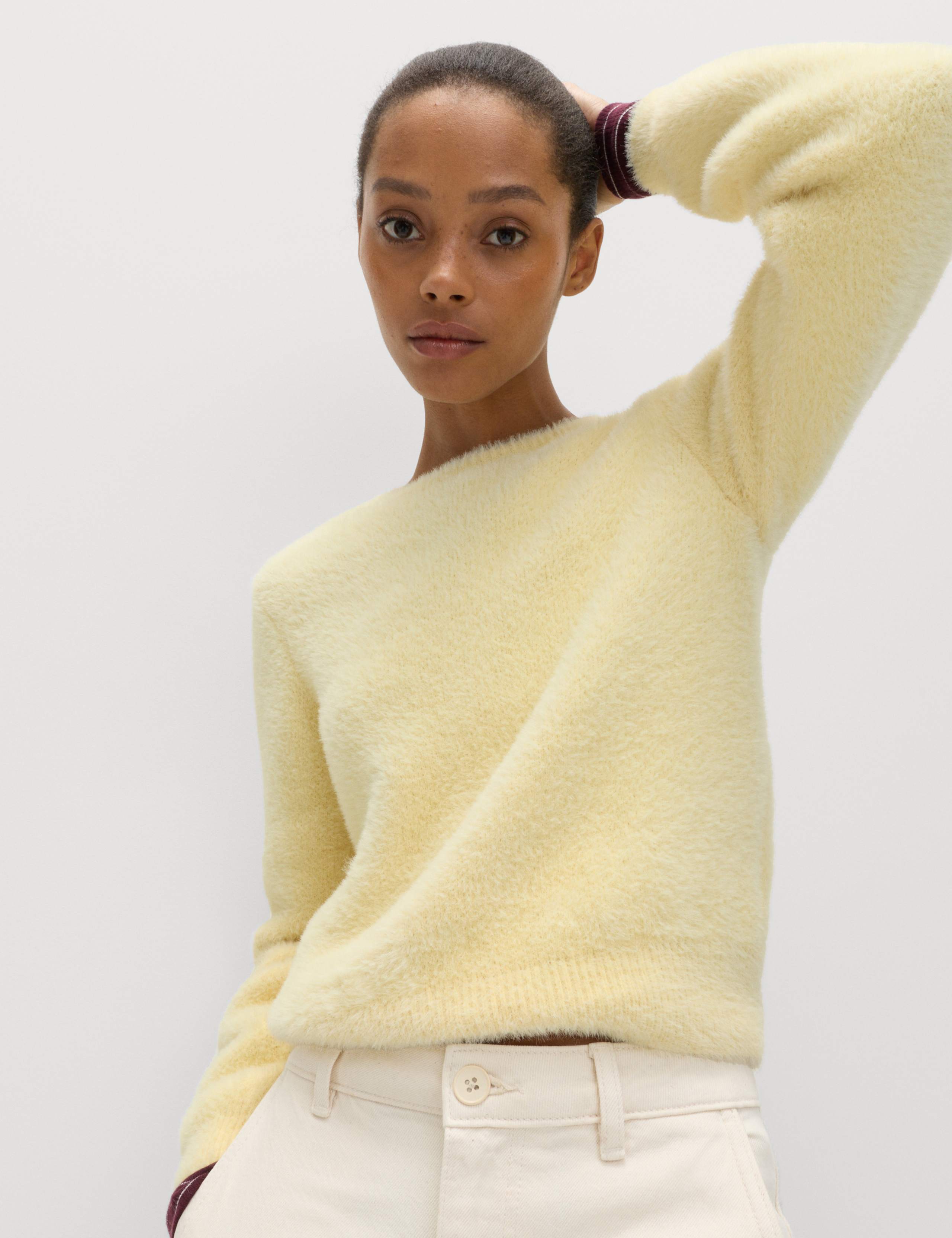 Fluffy Crew Neck Knitted Jumper 6 of 6
