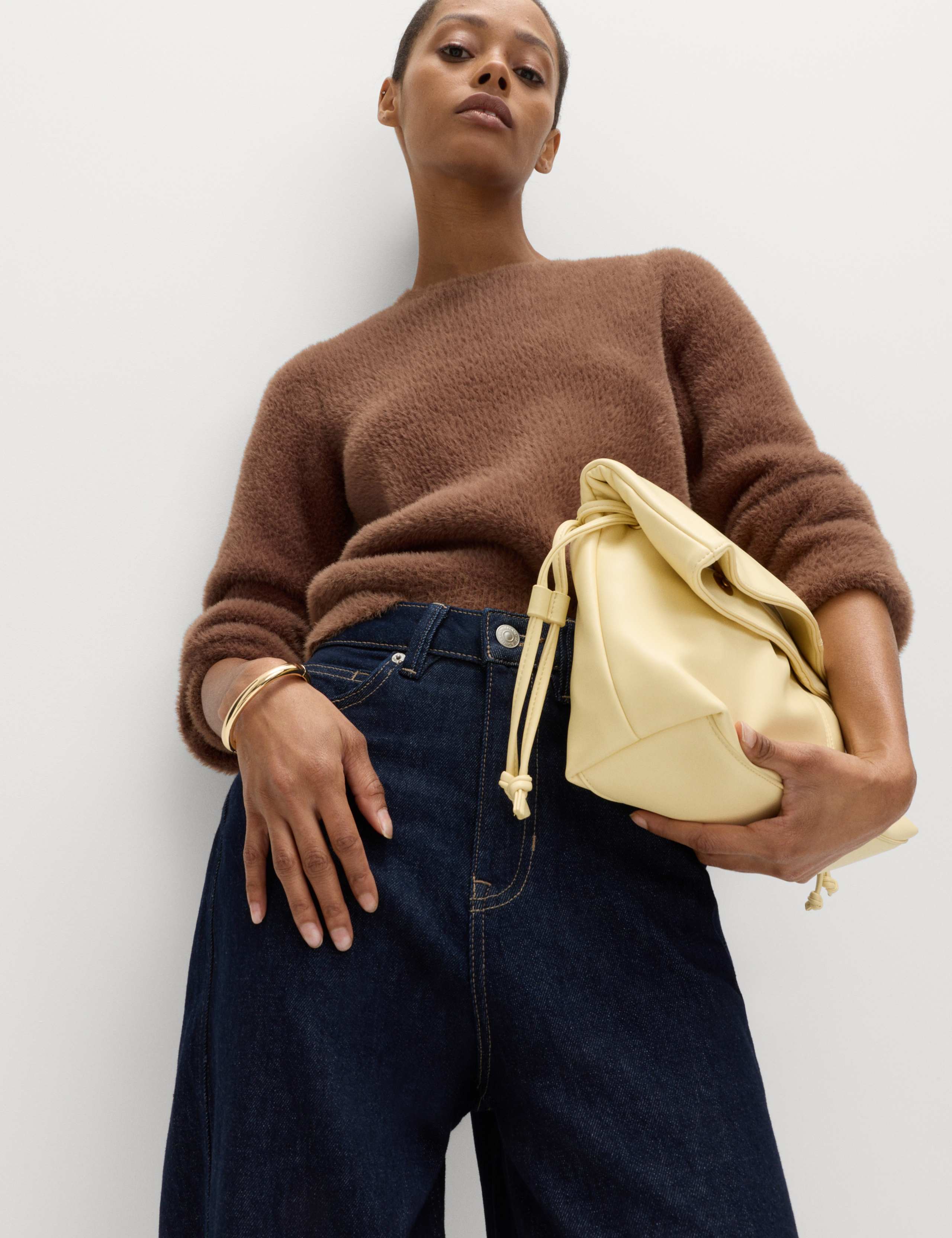 Fluffy Crew Neck Knitted Jumper 1 of 5