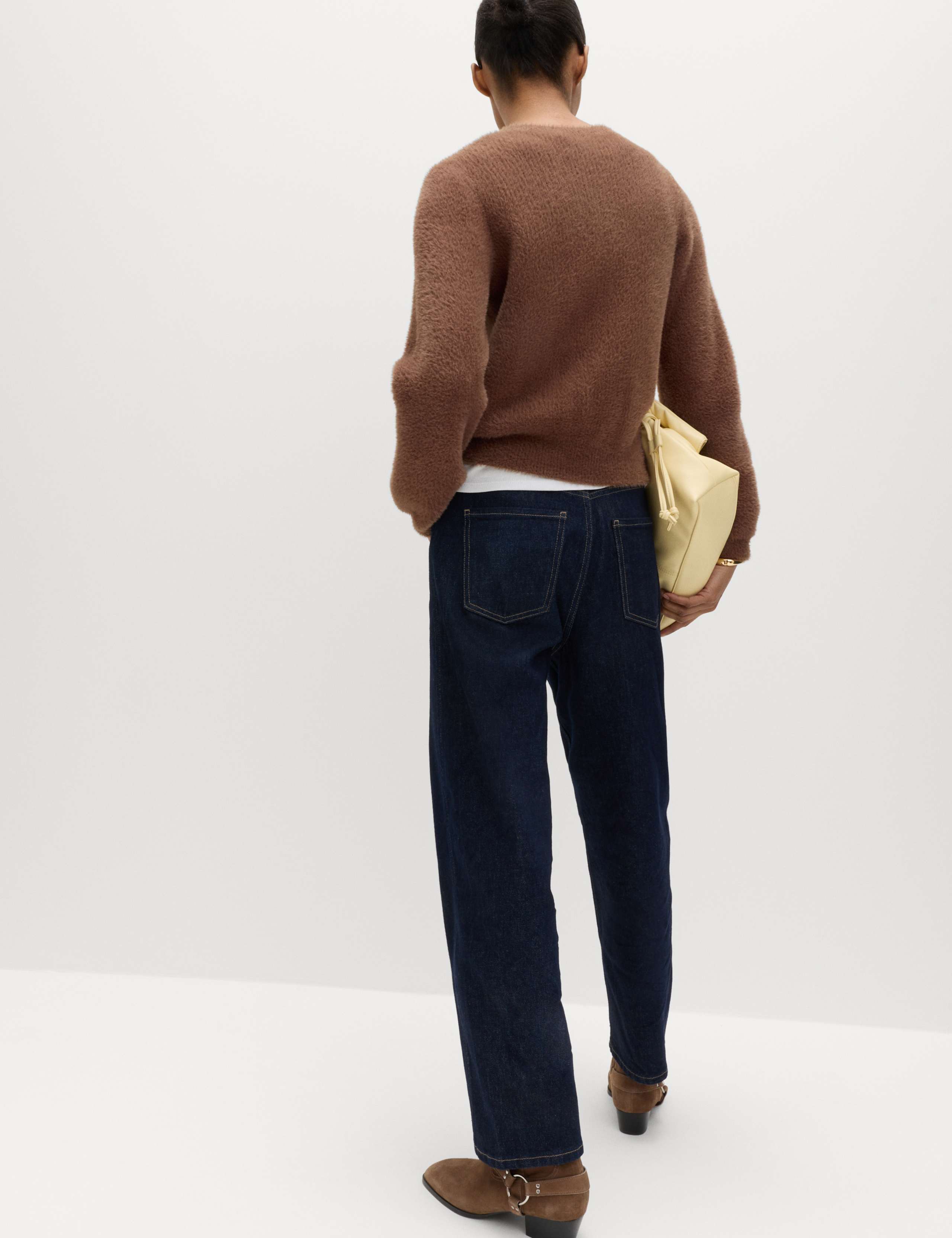 Fluffy Crew Neck Knitted Jumper 3 of 5