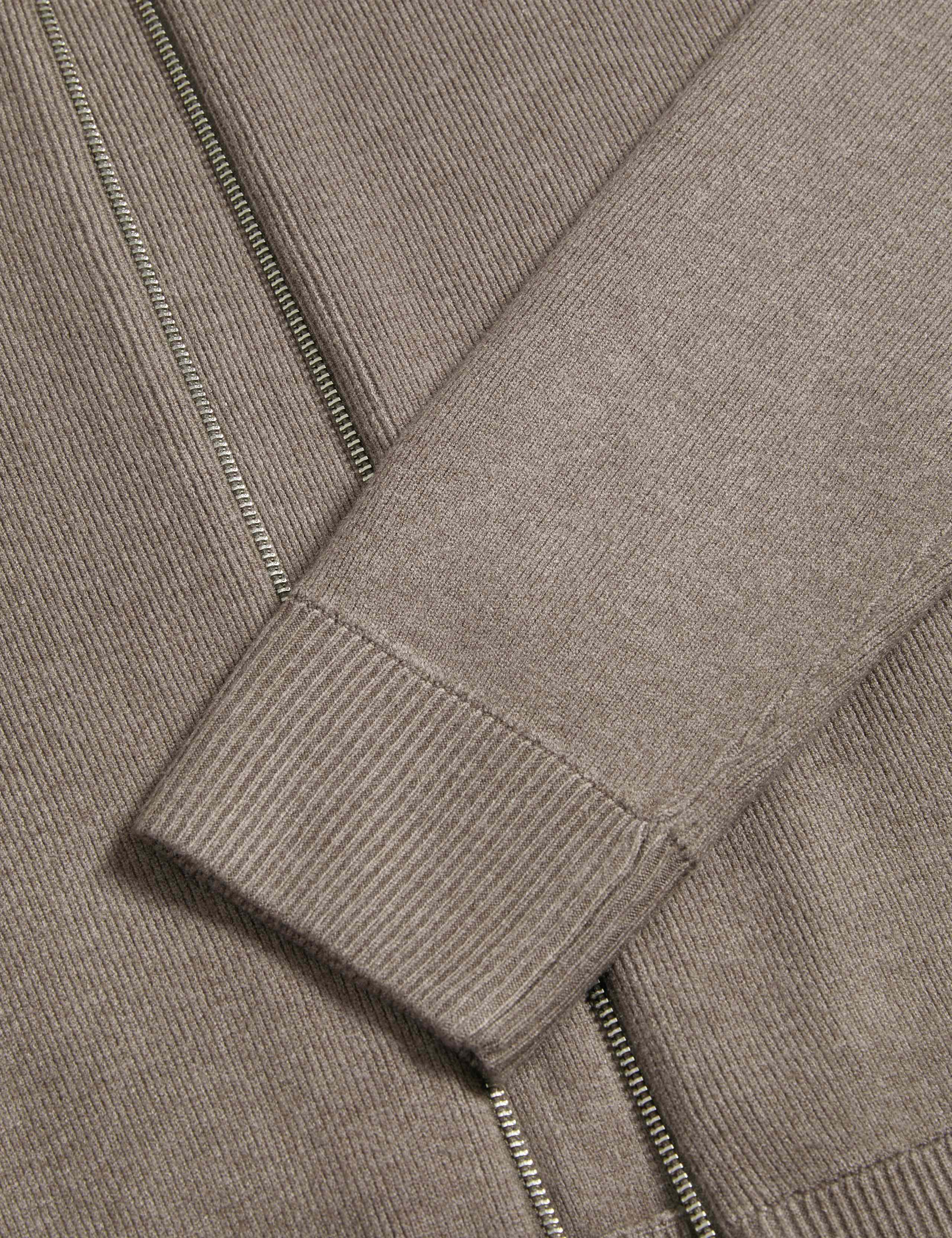 Textured Relaxed Fit Bomber Cardigan 8 of 8