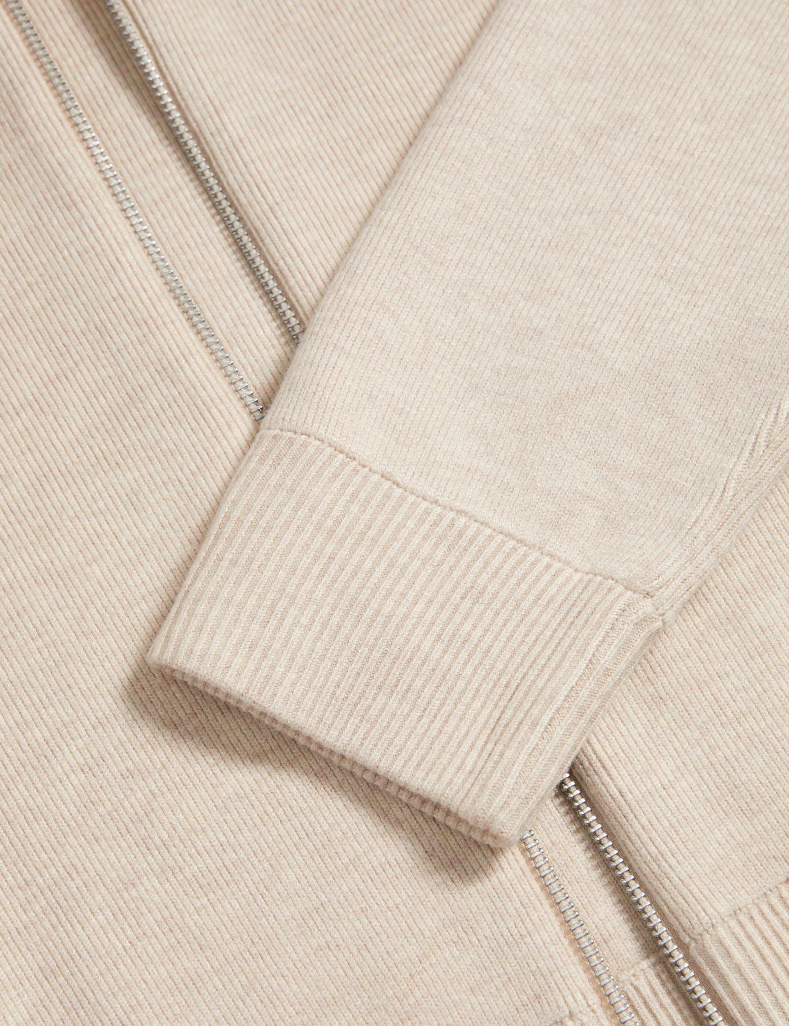 Textured Relaxed Fit Bomber Cardigan 6 of 6