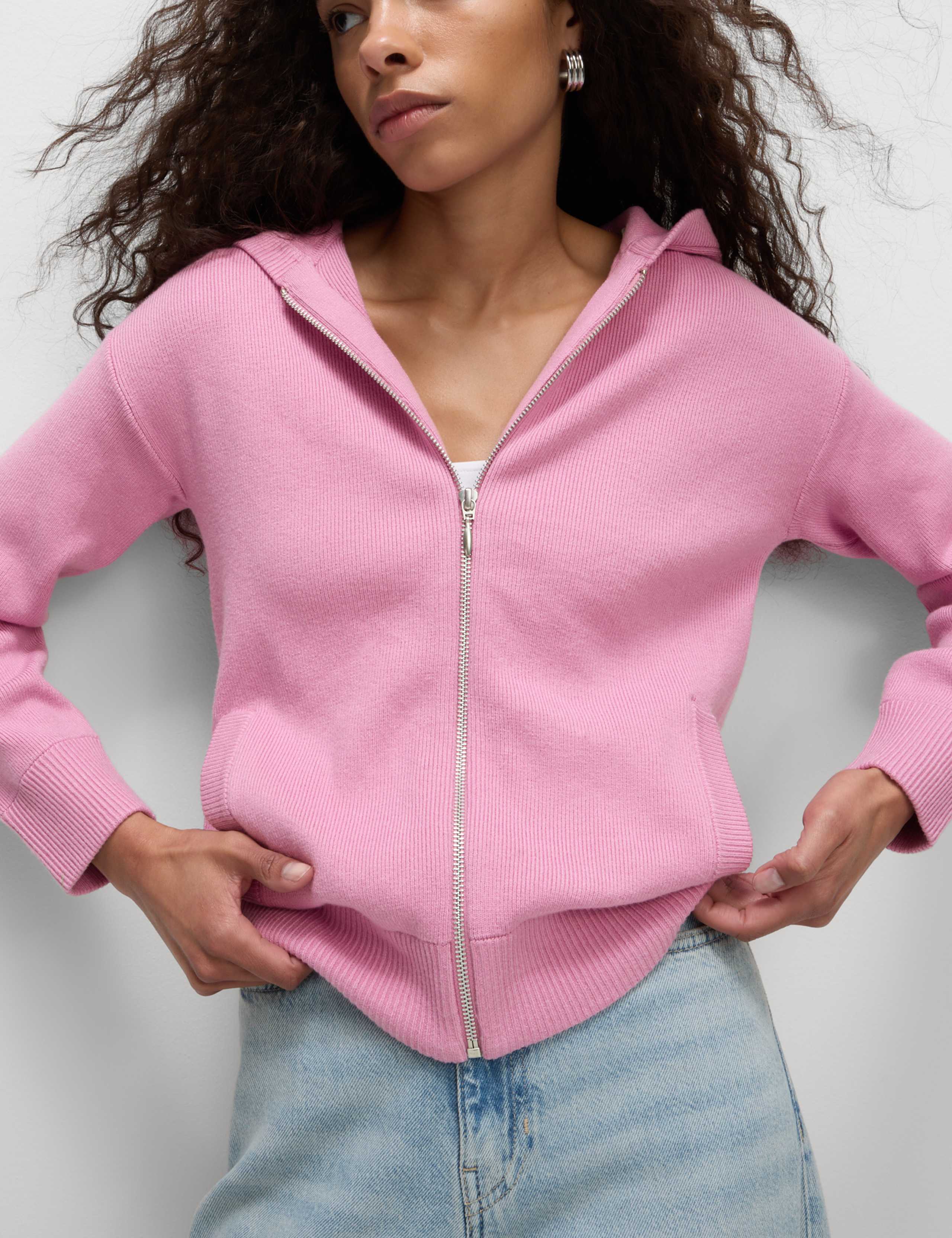 Soft Touch Knitted Zip Up Hoodie 1 of 6