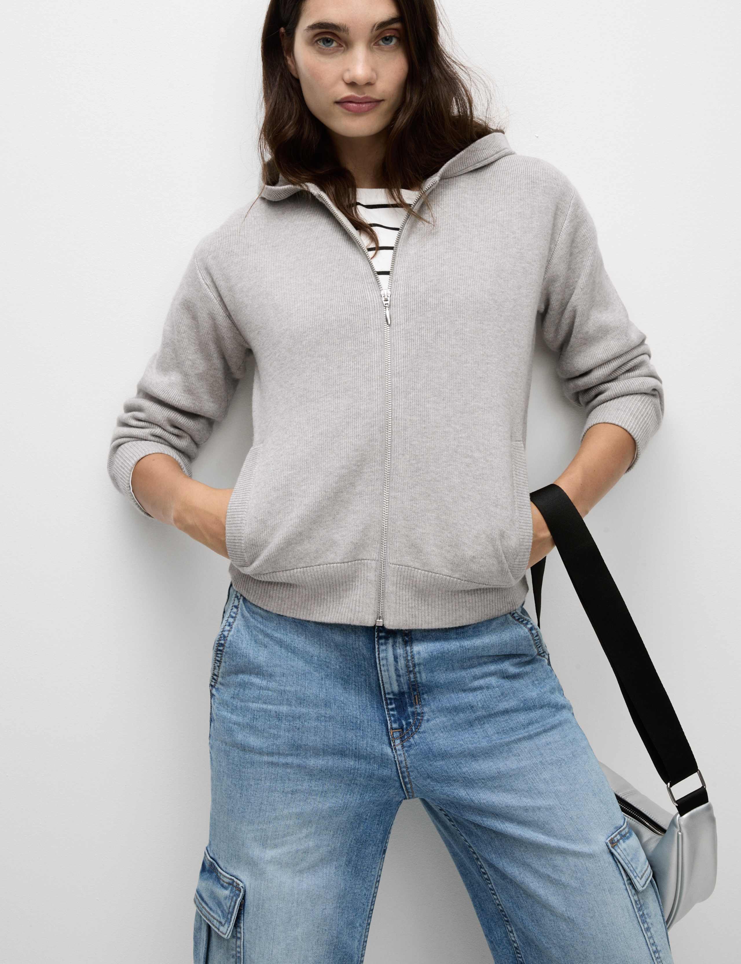 Soft Touch Knitted Zip Up Hoodie 7 of 8