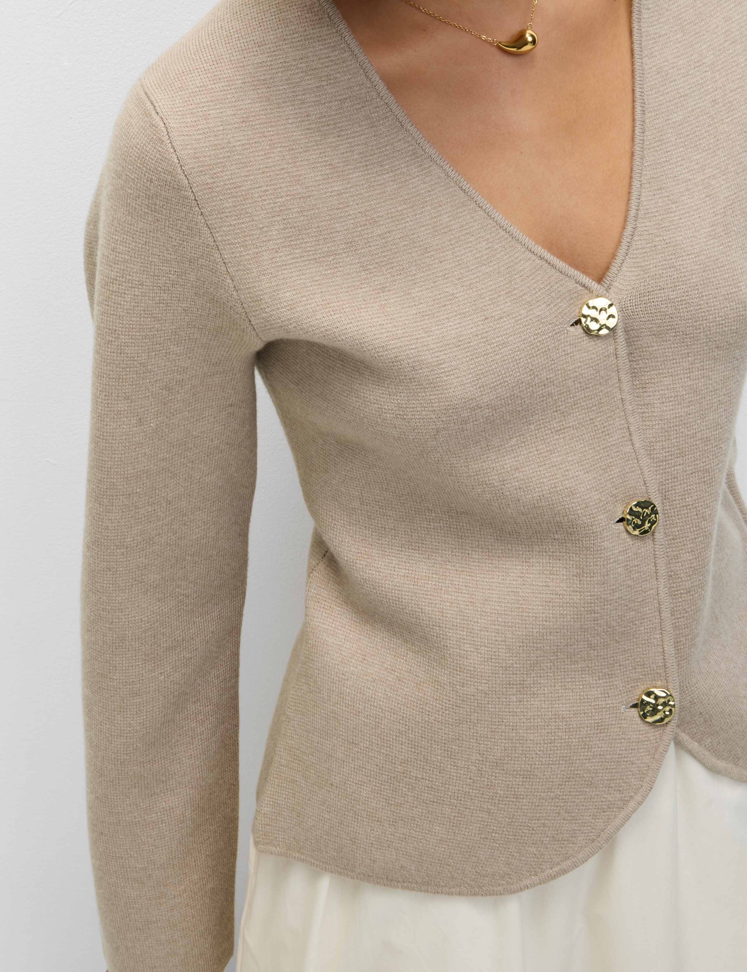 Soft Touch V-Neck Waisted Knitted Jacket 4 of 7