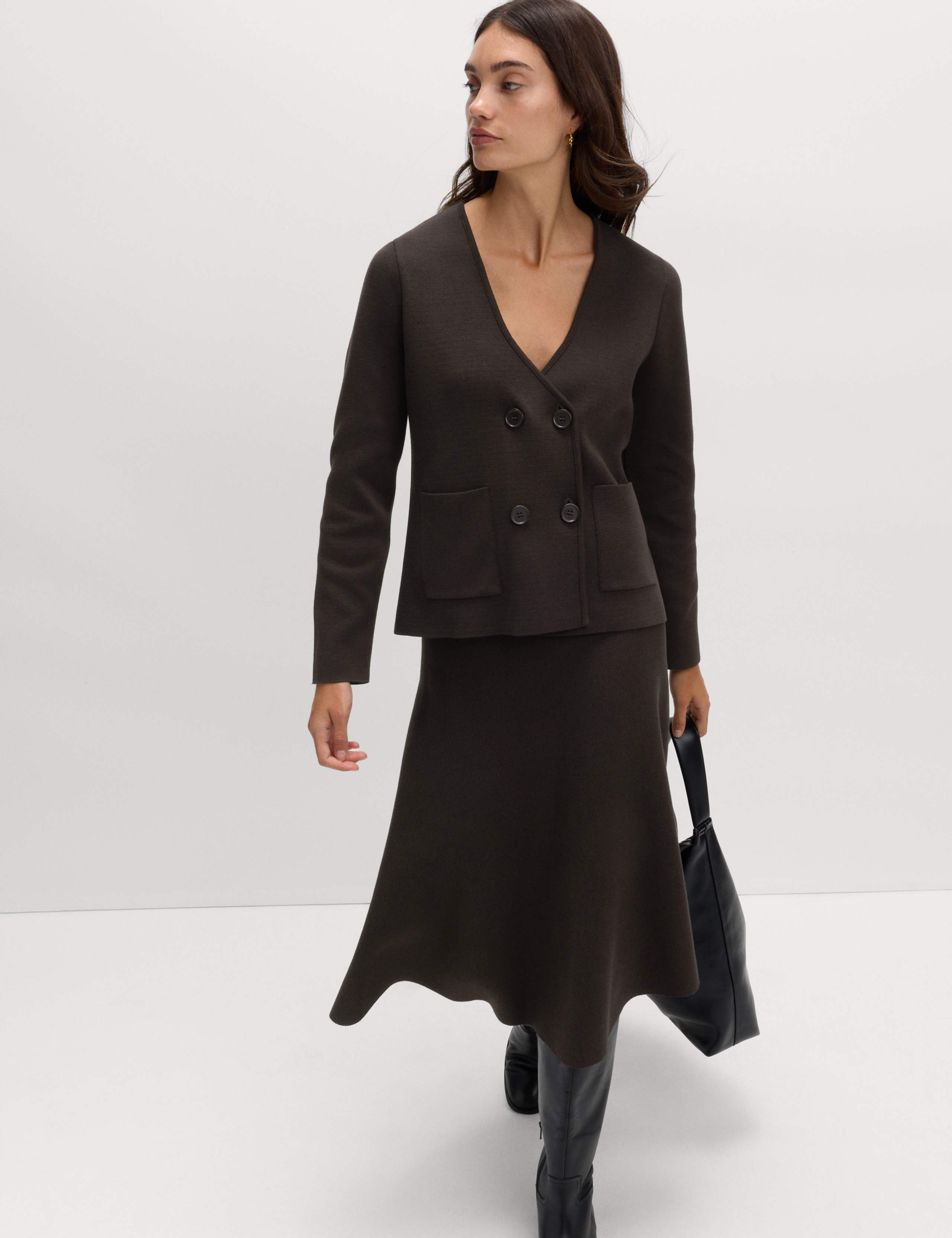 Soft Touch Double Breasted Knitted Jacket 3 of 5