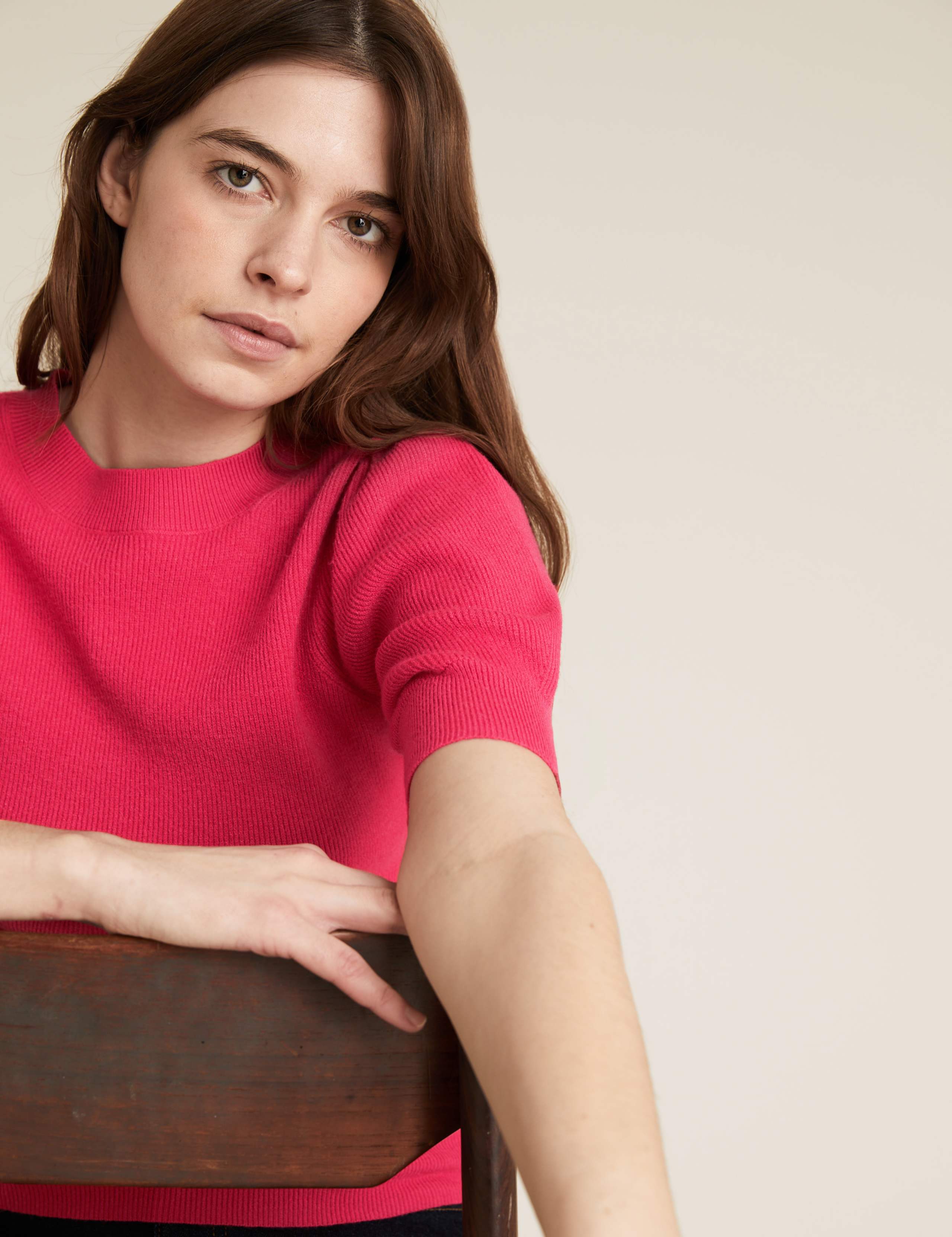Soft Touch Knitted Puff Sleeve Top 4 of 5