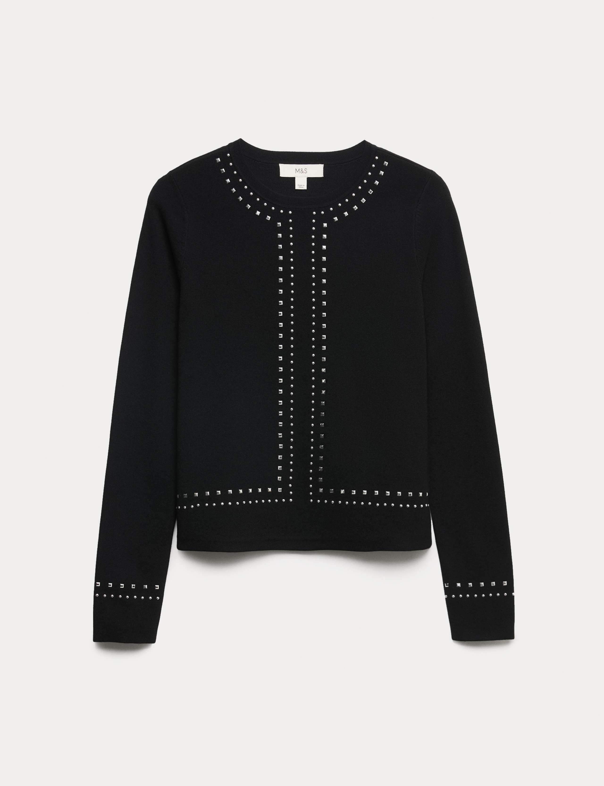 Stud Embellished Crew Neck Jumper 2 of 5