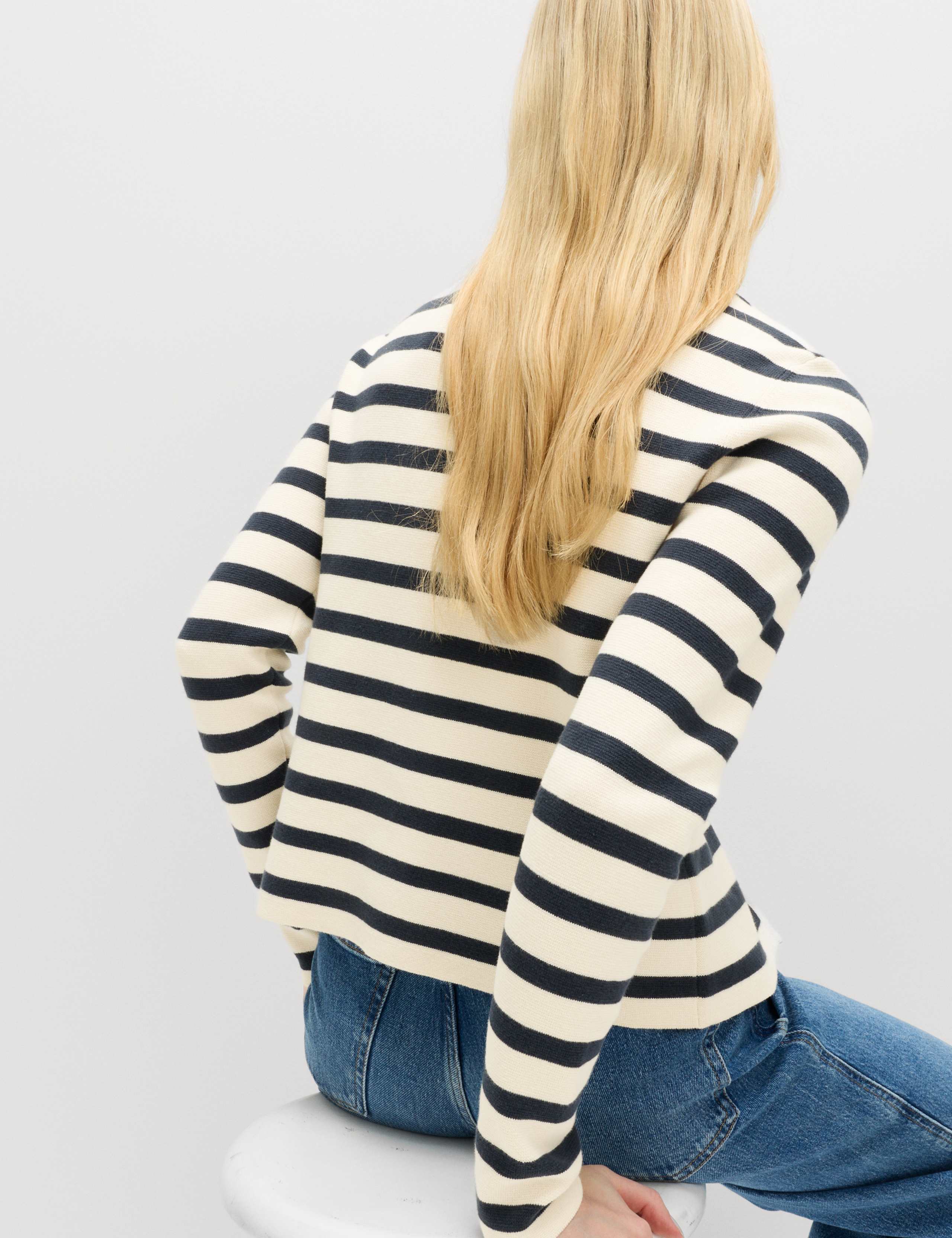 Cotton Rich Striped Slim Fit Knitted Jacket 4 of 5