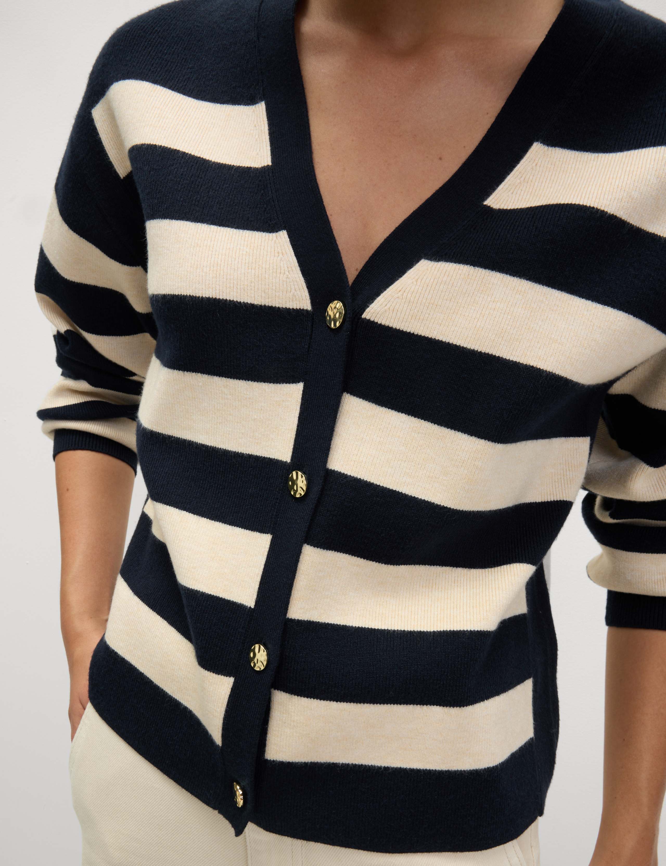 Soft Touch Striped V-Neck Cardigan 5 of 7