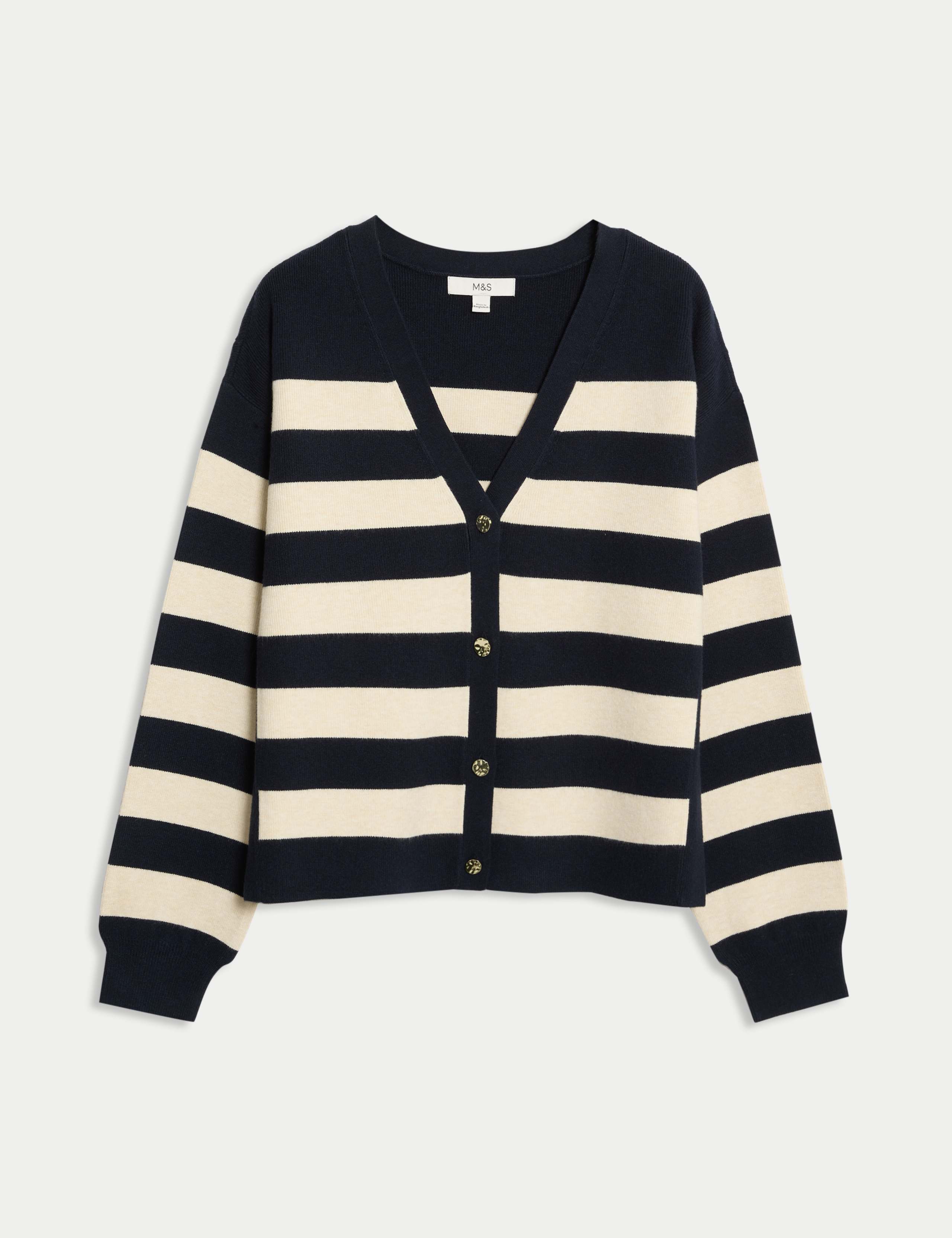 Soft Touch Striped V-Neck Cardigan 2 of 7
