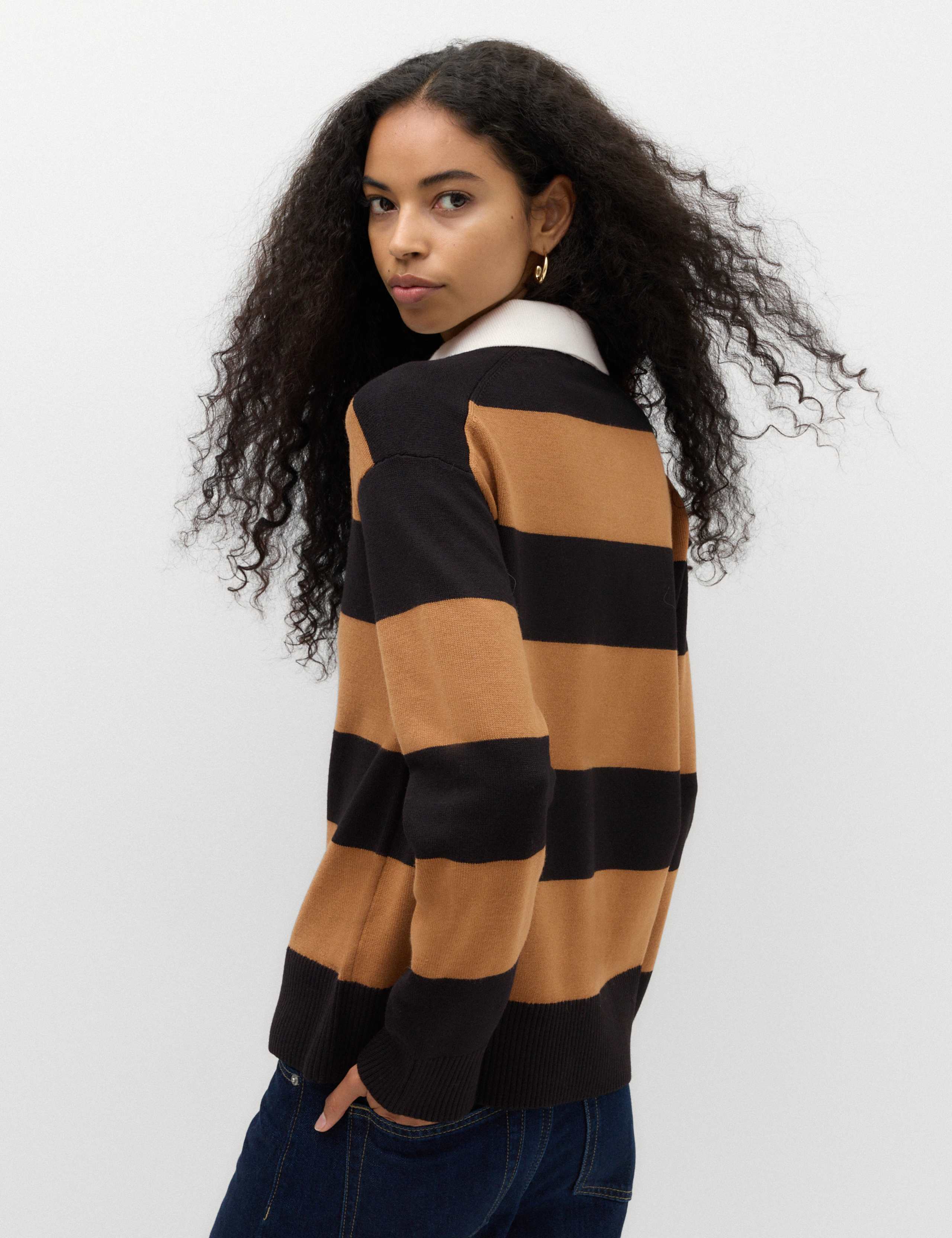 Striped Knitted Rugby Top with Wool 5 of 6