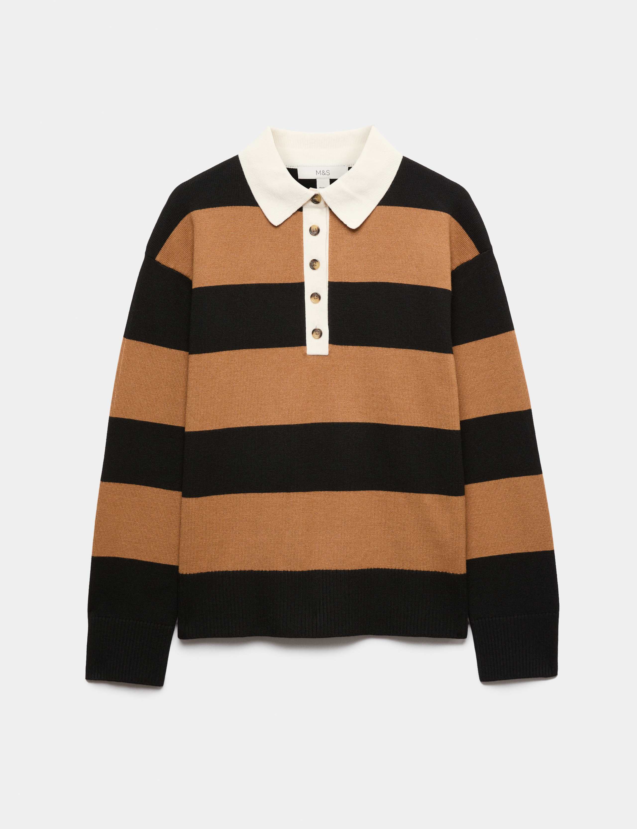 Striped Knitted Rugby Top with Wool 2 of 6