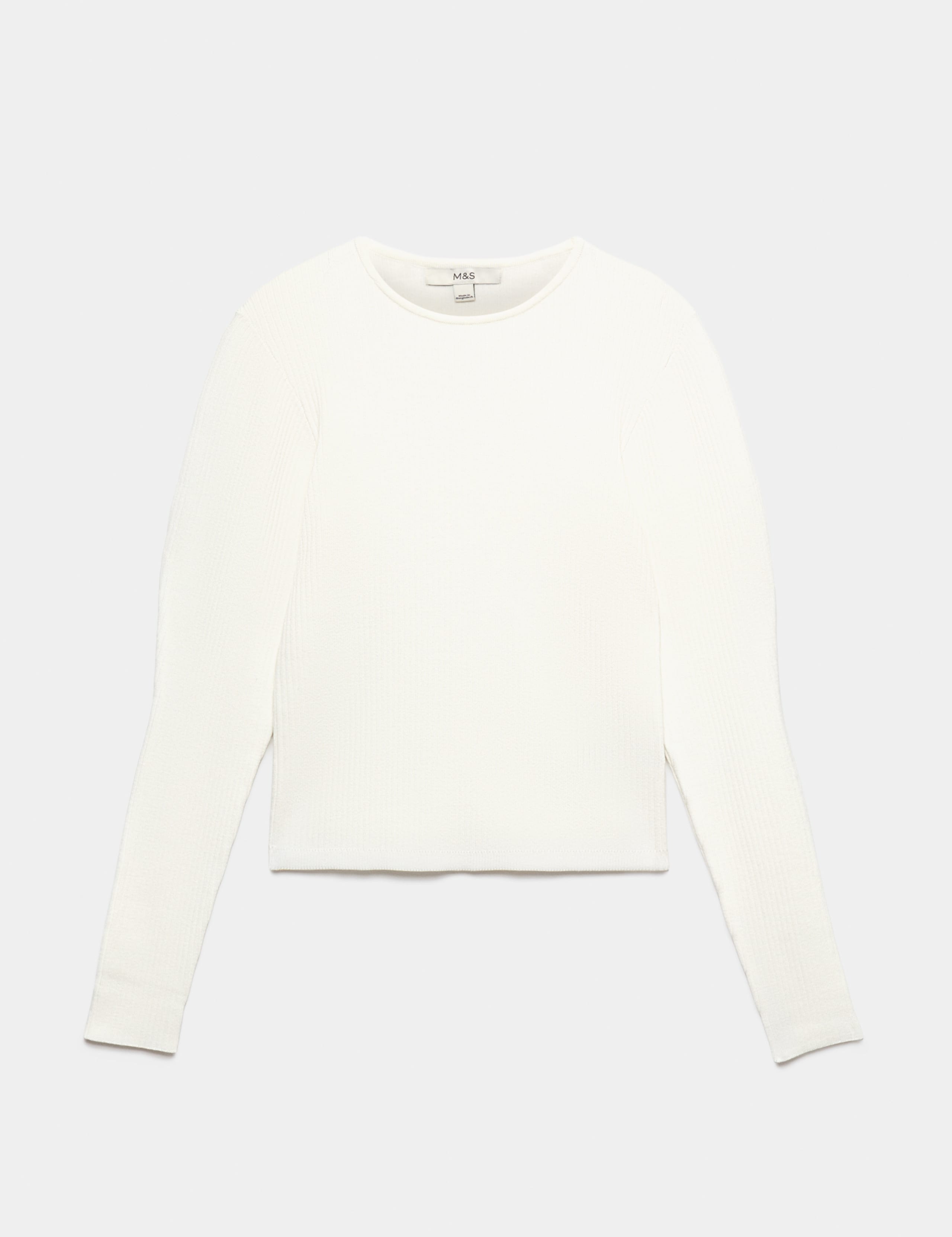 Ribbed Crew Neck Fitted Knitted Top 2 of 6