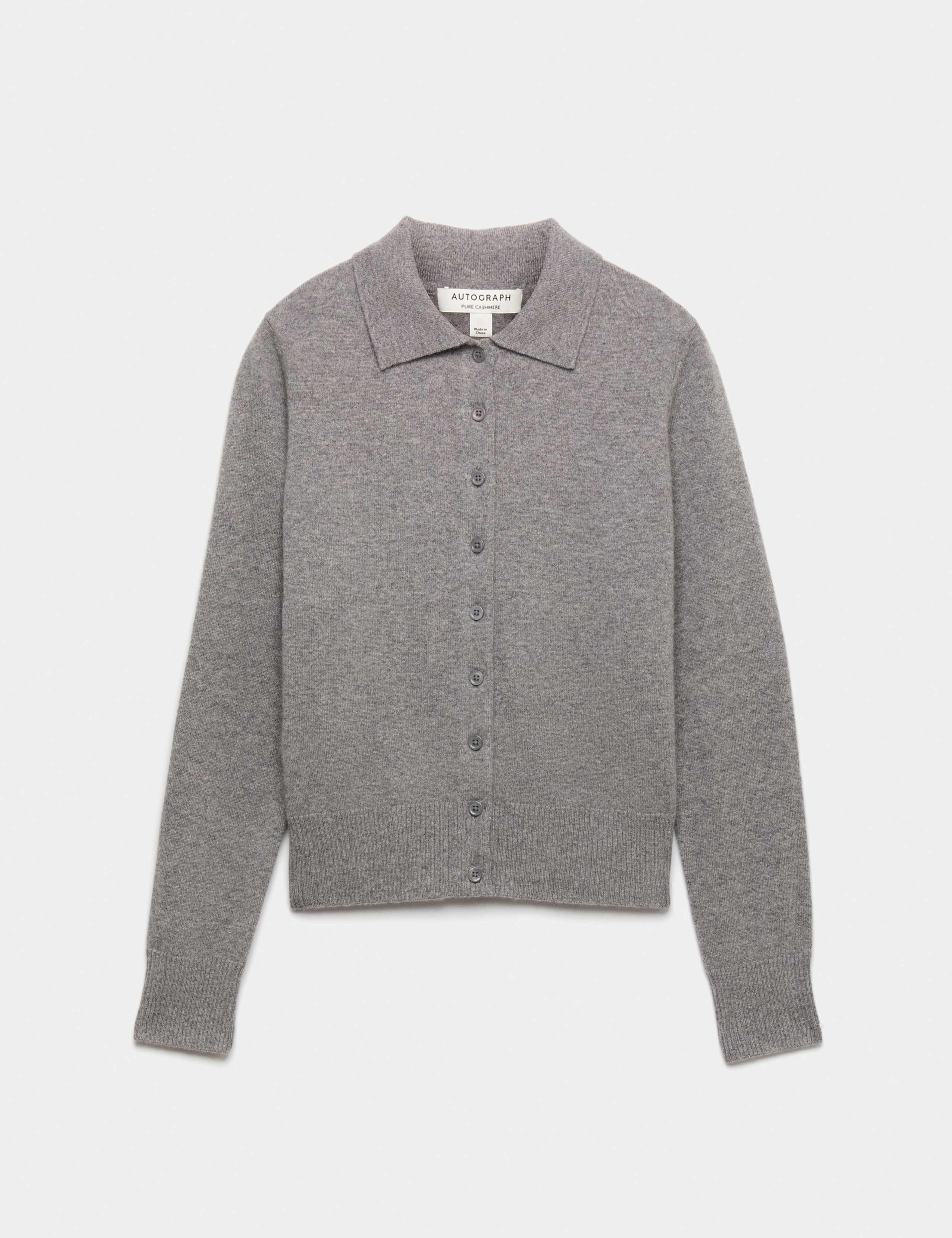 Pure Cashmere Collared Button Through Cardigan 2 of 7