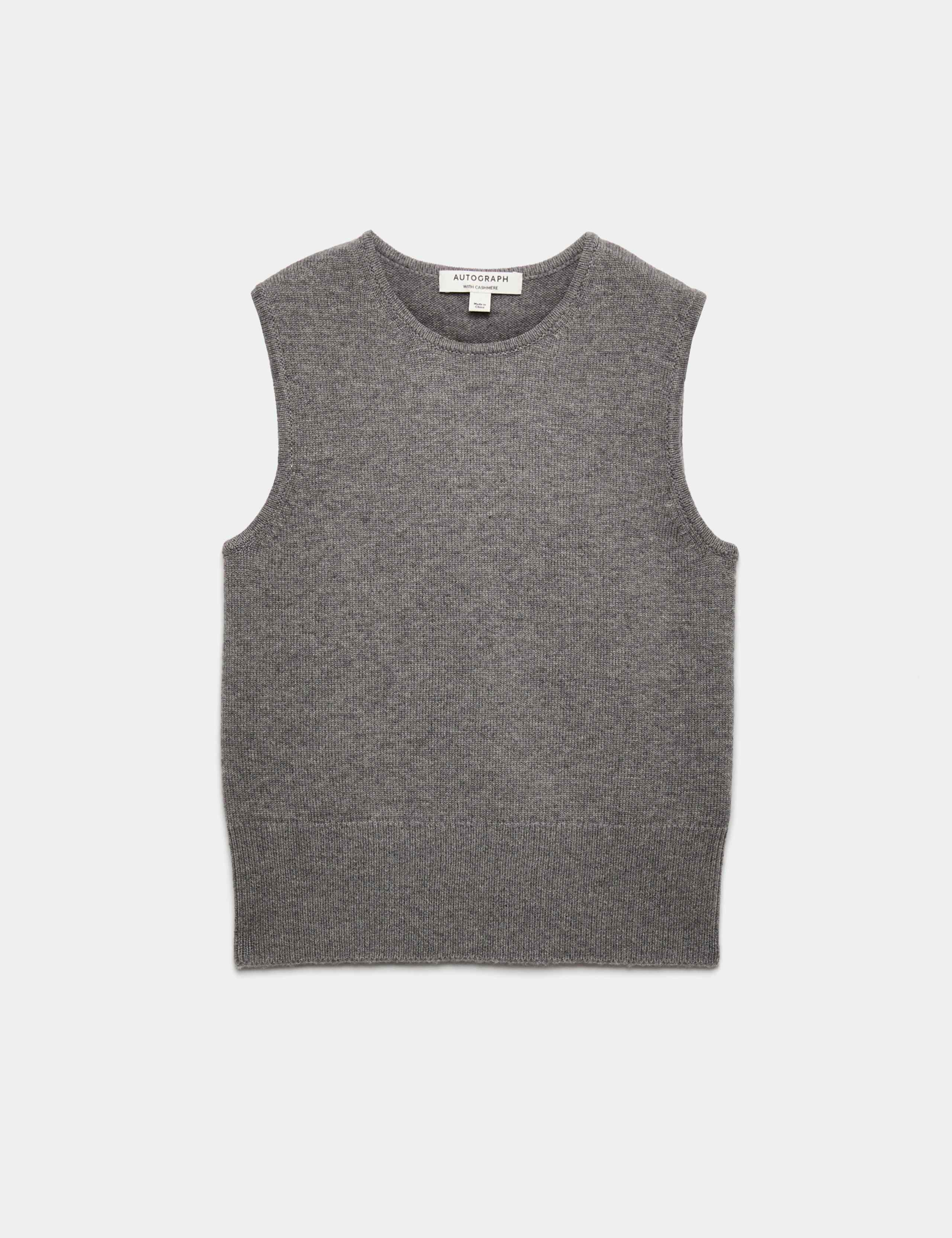 Merino Wool Rich Knitted Vest with Cashmere 2 of 7