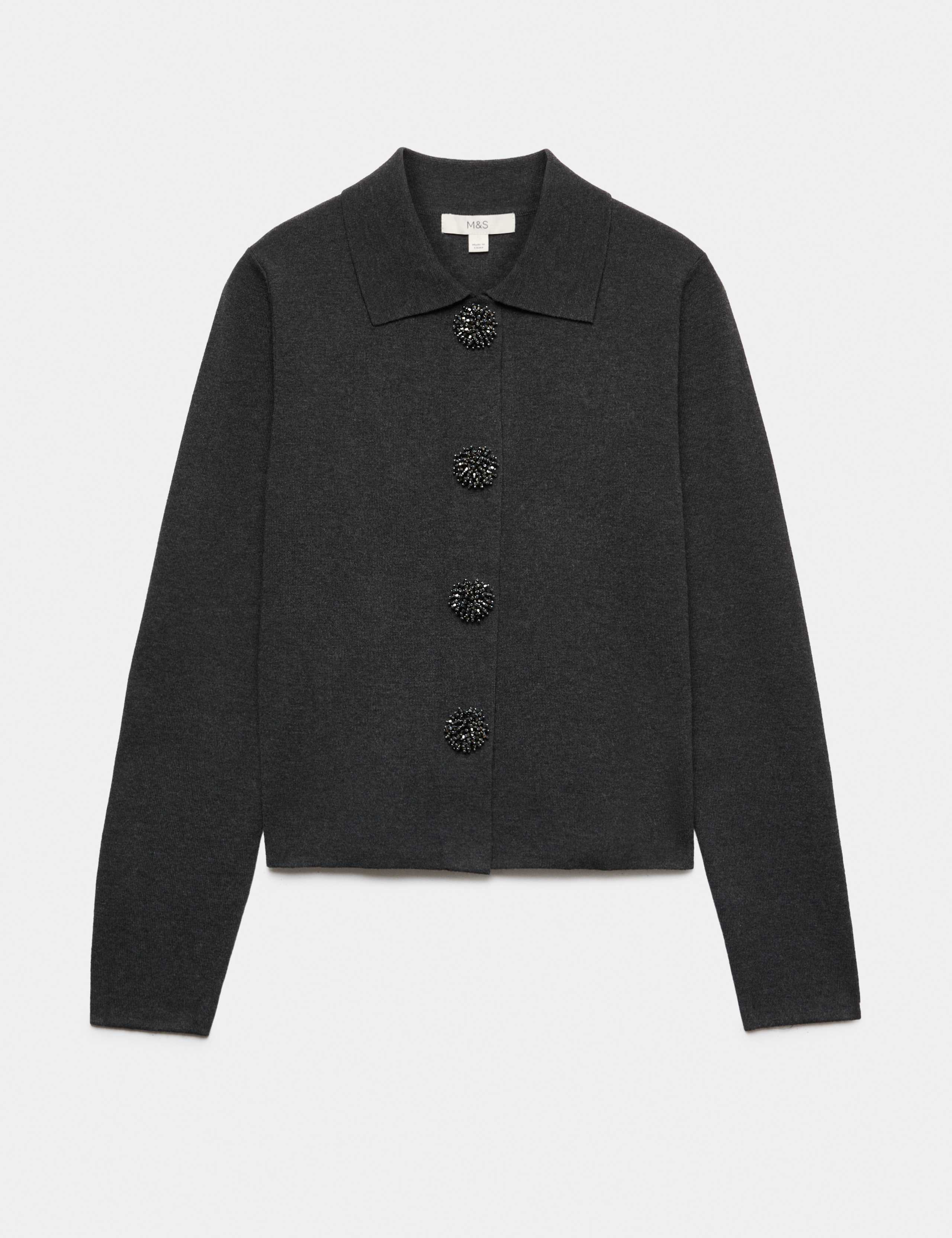Embellished Collared Cardigan With Wool 2 of 5