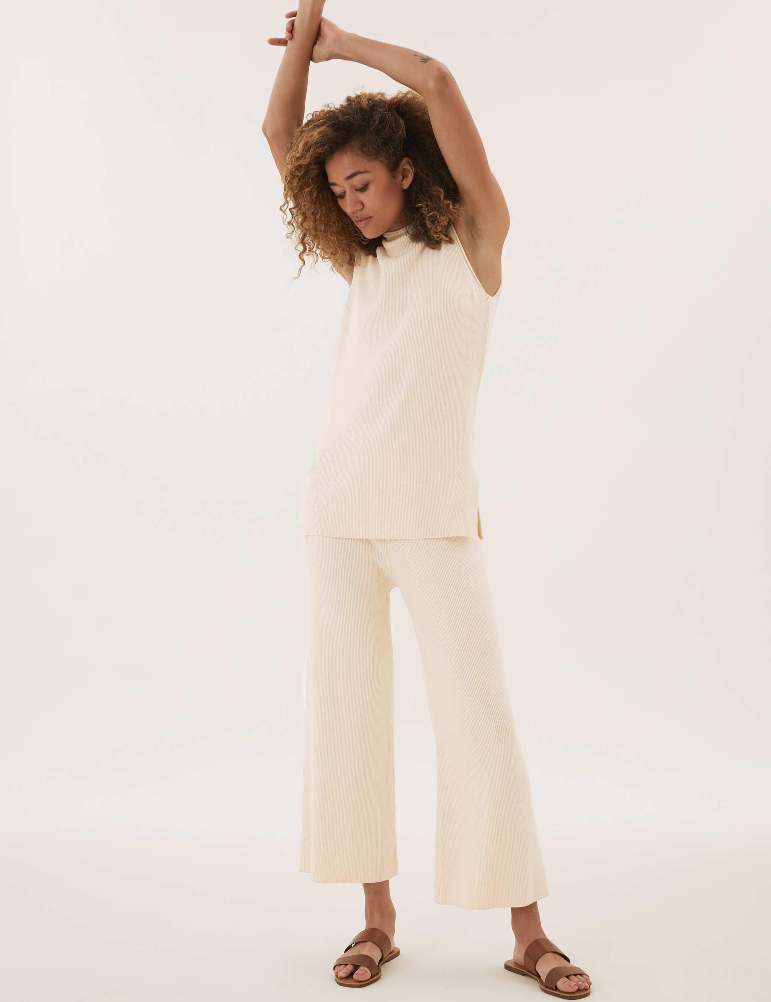 Soft Touch Ribbed Funnel Neck Knitted Top 4 of 6
