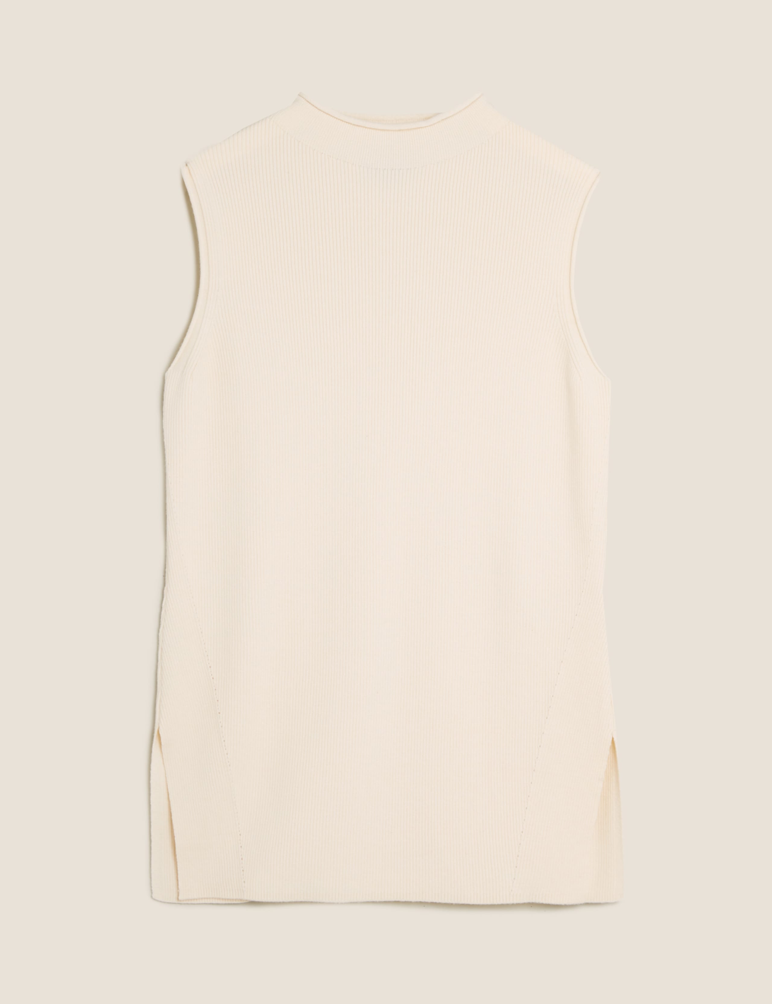 Soft Touch Ribbed Funnel Neck Knitted Top 2 of 6