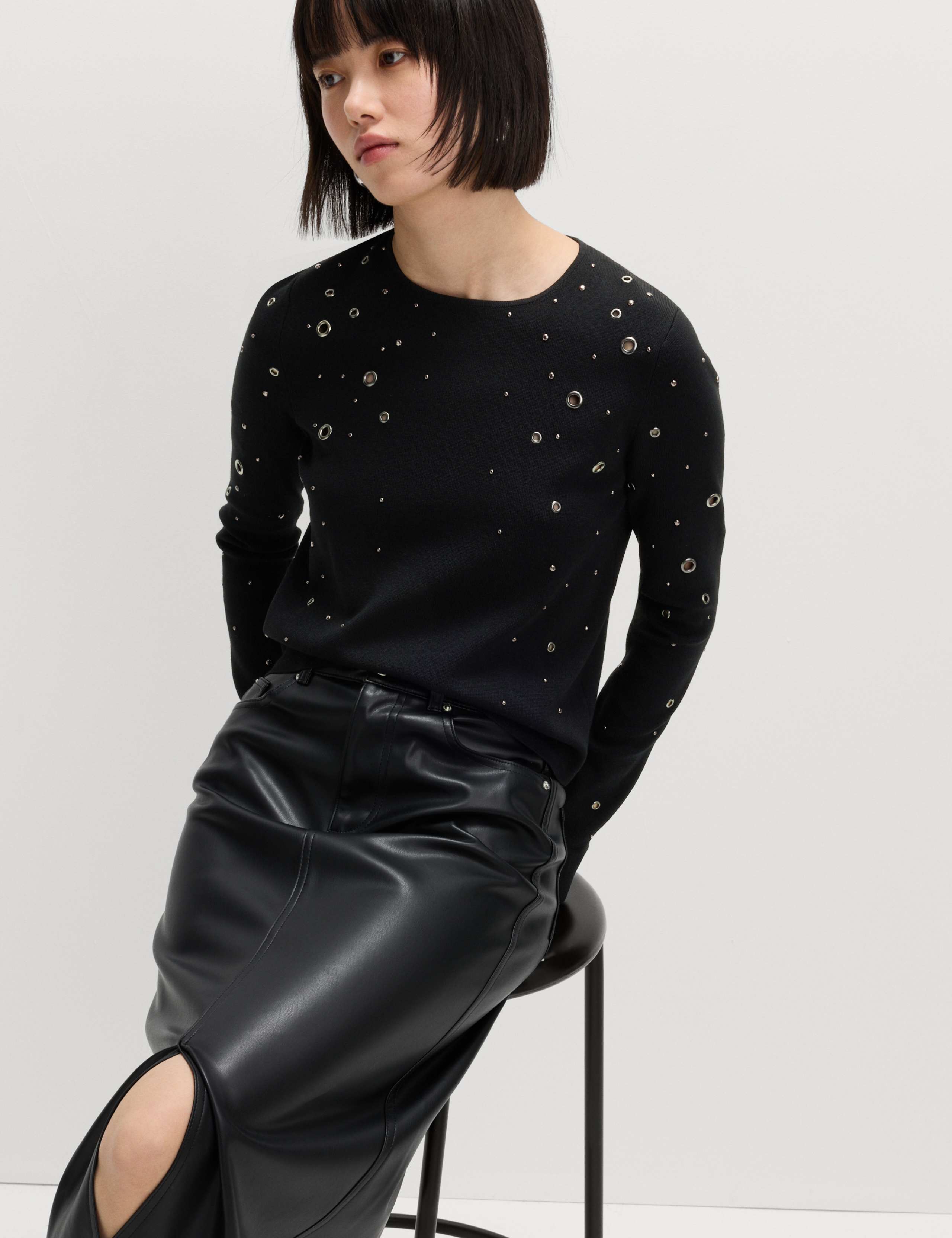 Eyelet Detail Crew Neck Jumper 6 of 6
