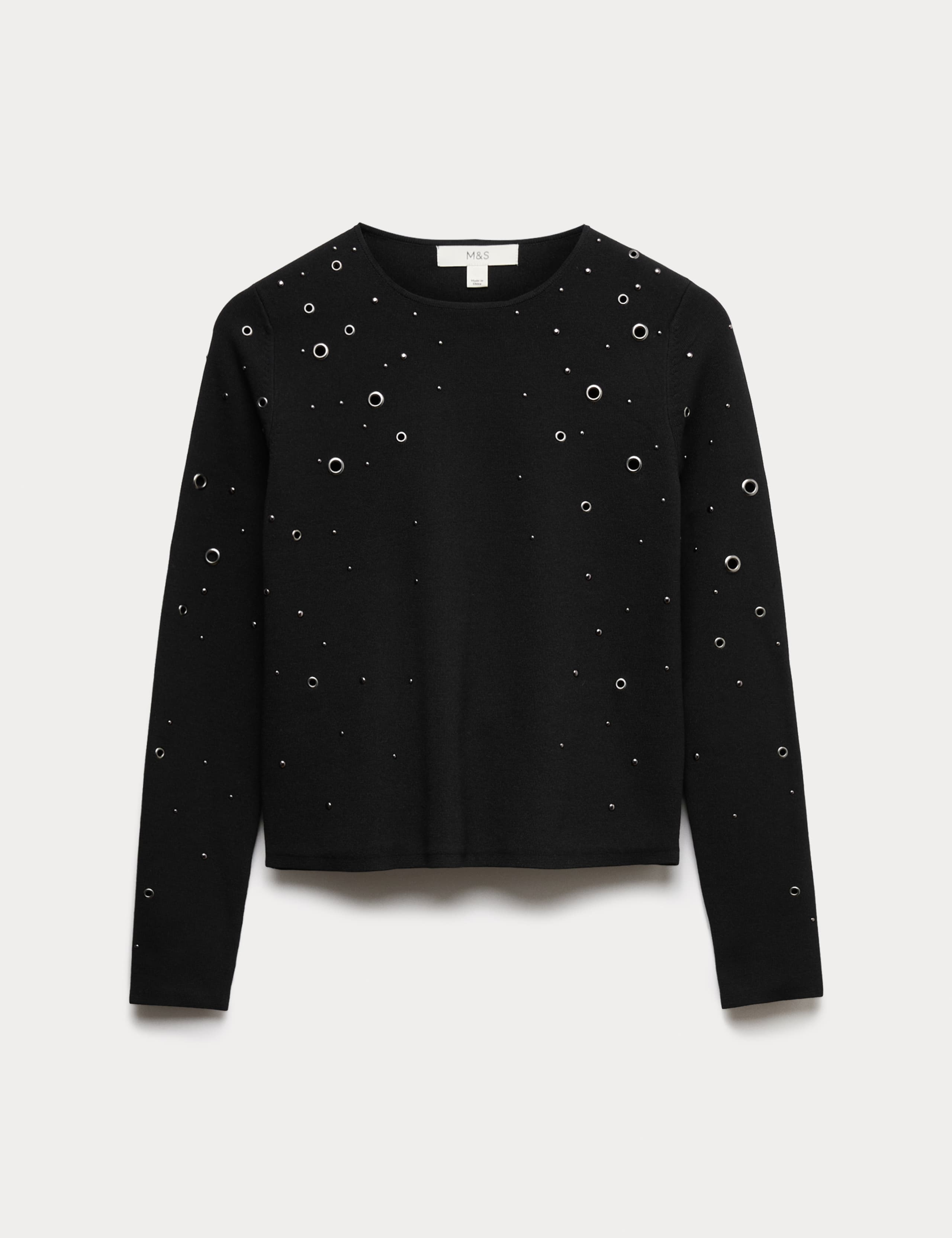 Eyelet Detail Crew Neck Jumper 2 of 6