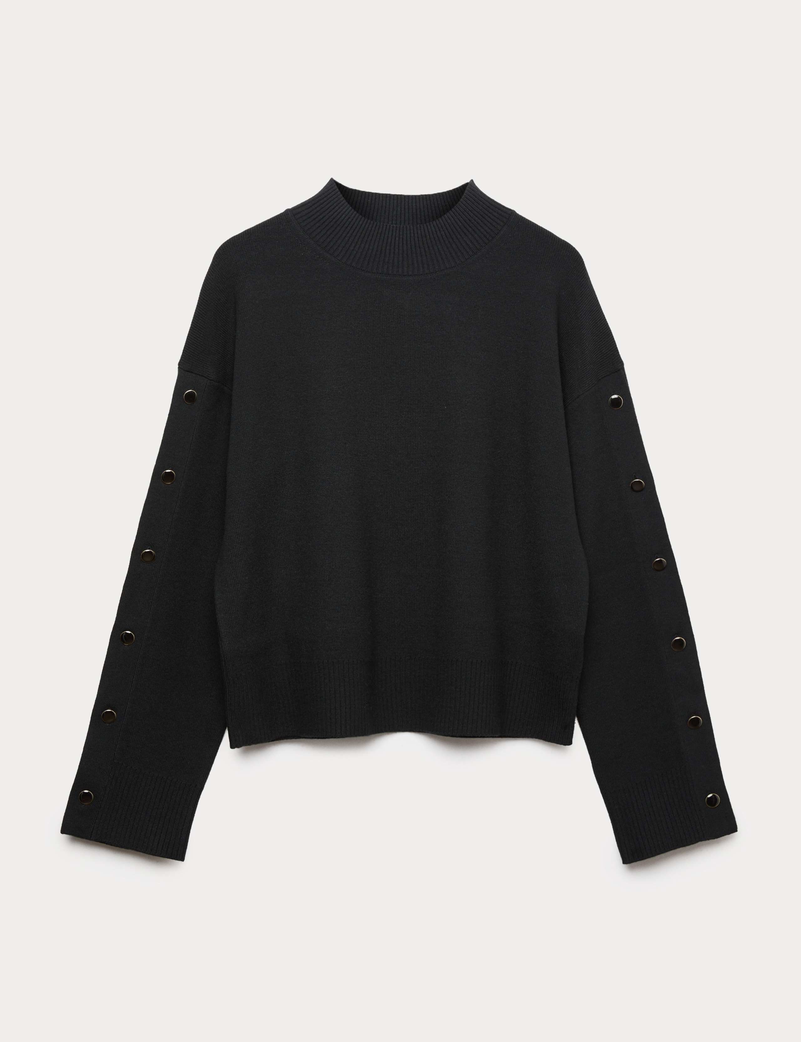 Soft Touch Funnel Neck Button Detail Jumper 2 of 5