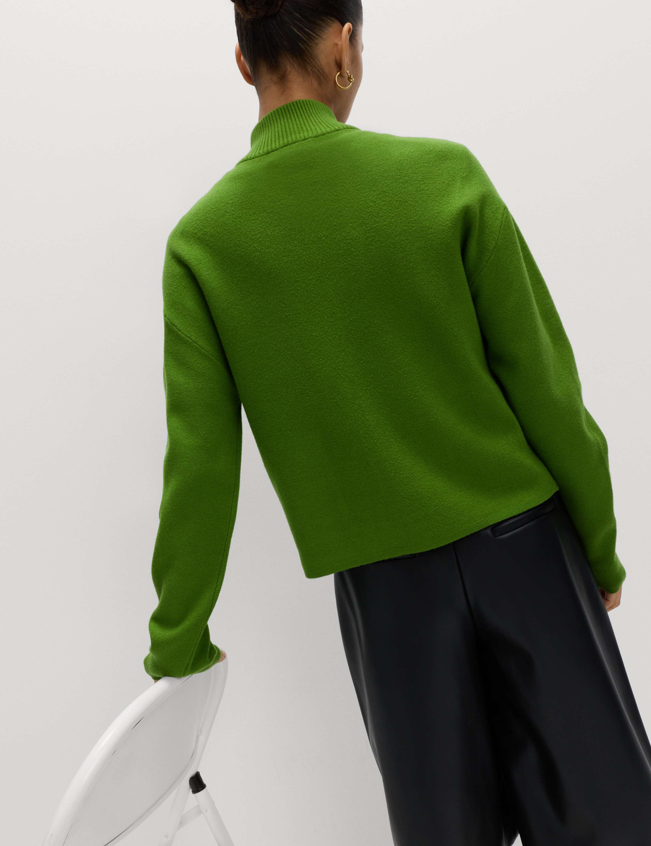 Soft Touch Zip Up Funnel Neck Knitted Jacket 7 of 7