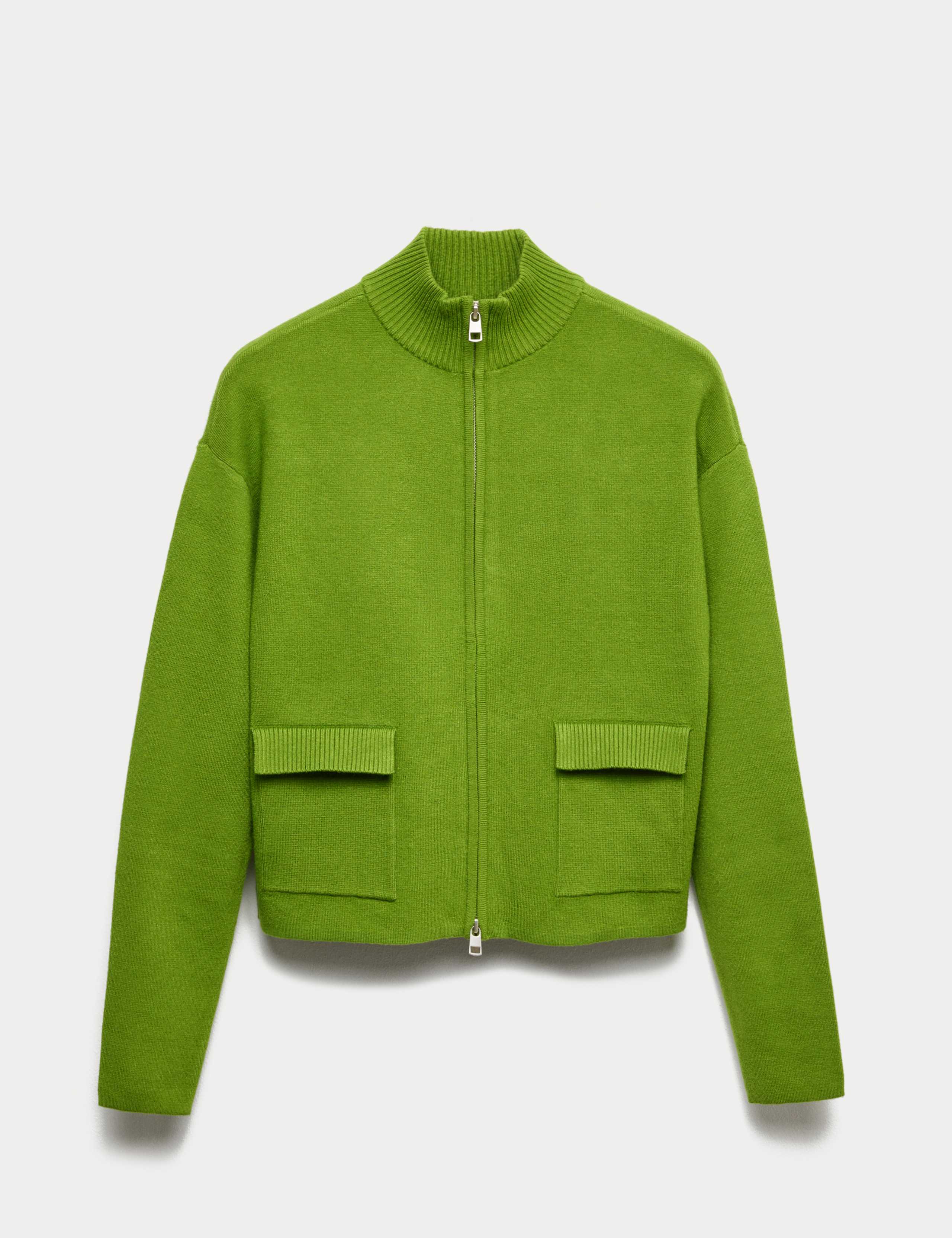 Soft Touch Zip Up Funnel Neck Knitted Jacket 2 of 7