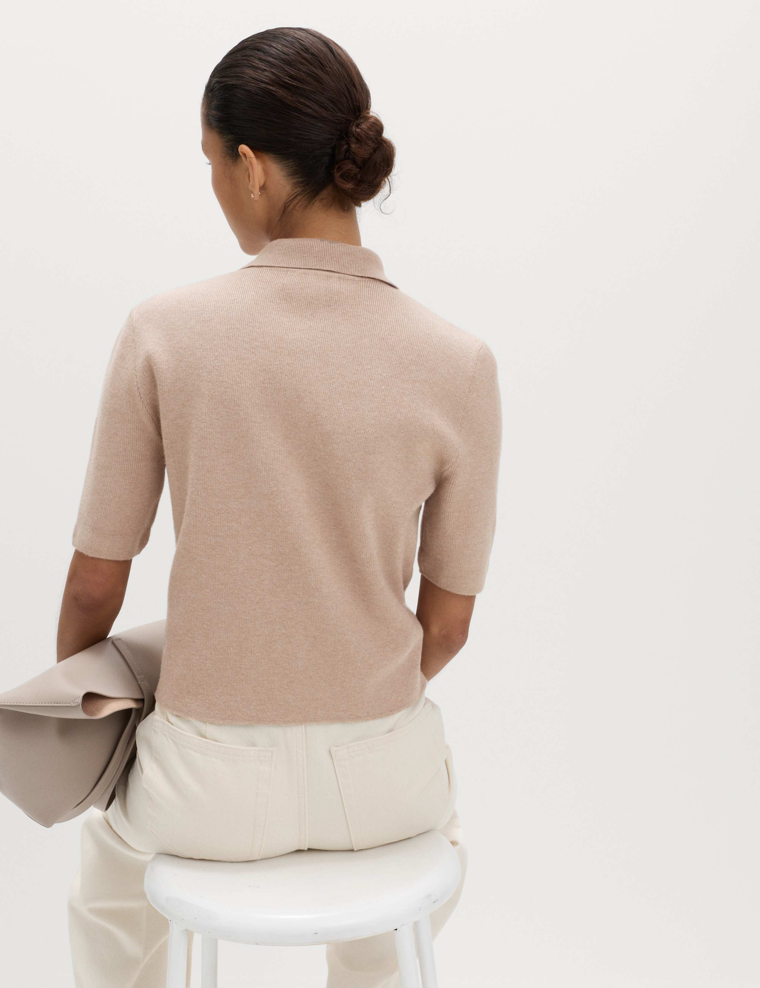 Collared Button Detail Cropped Cardigan 4 of 5