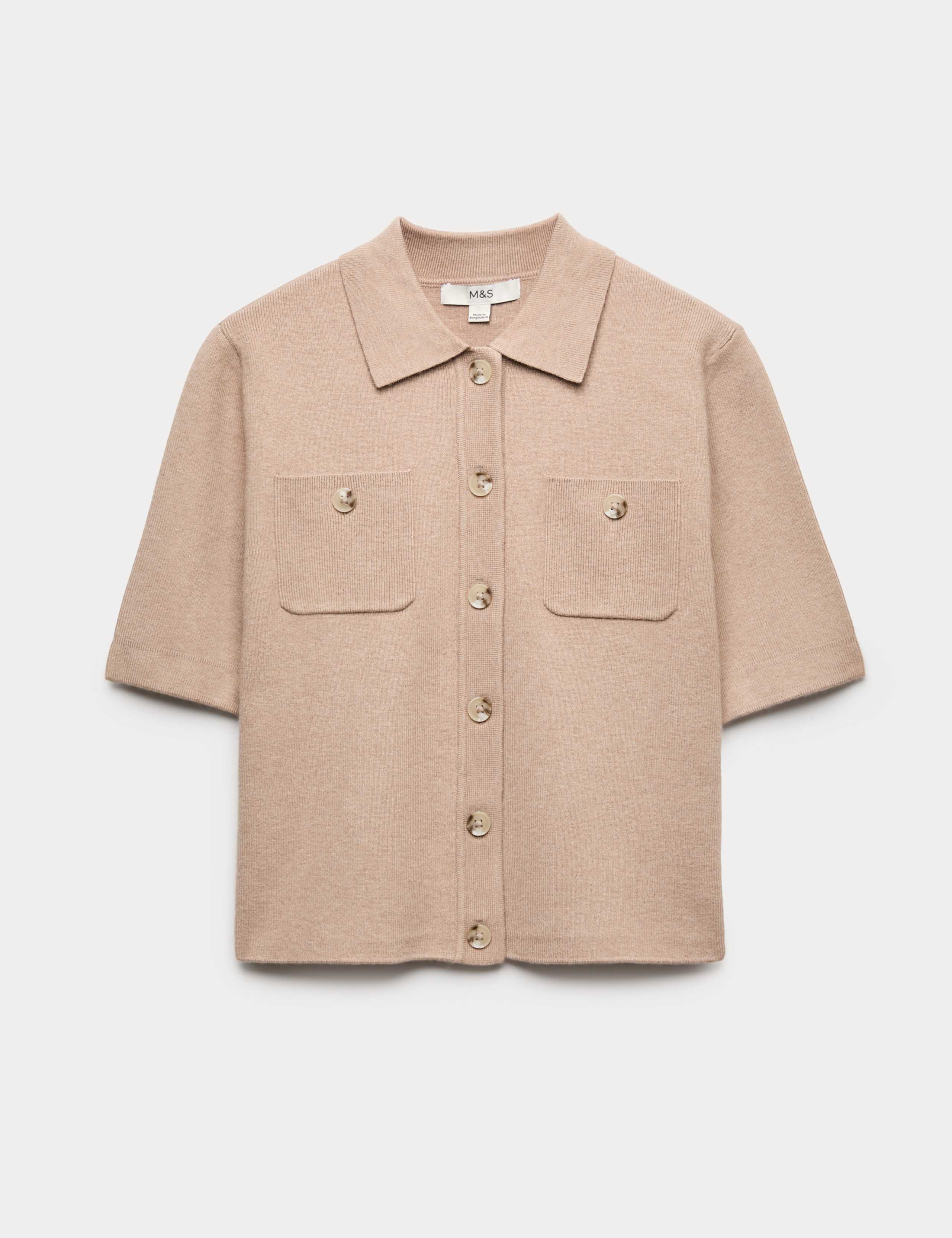 Collared Button Detail Cropped Cardigan 1 of 1