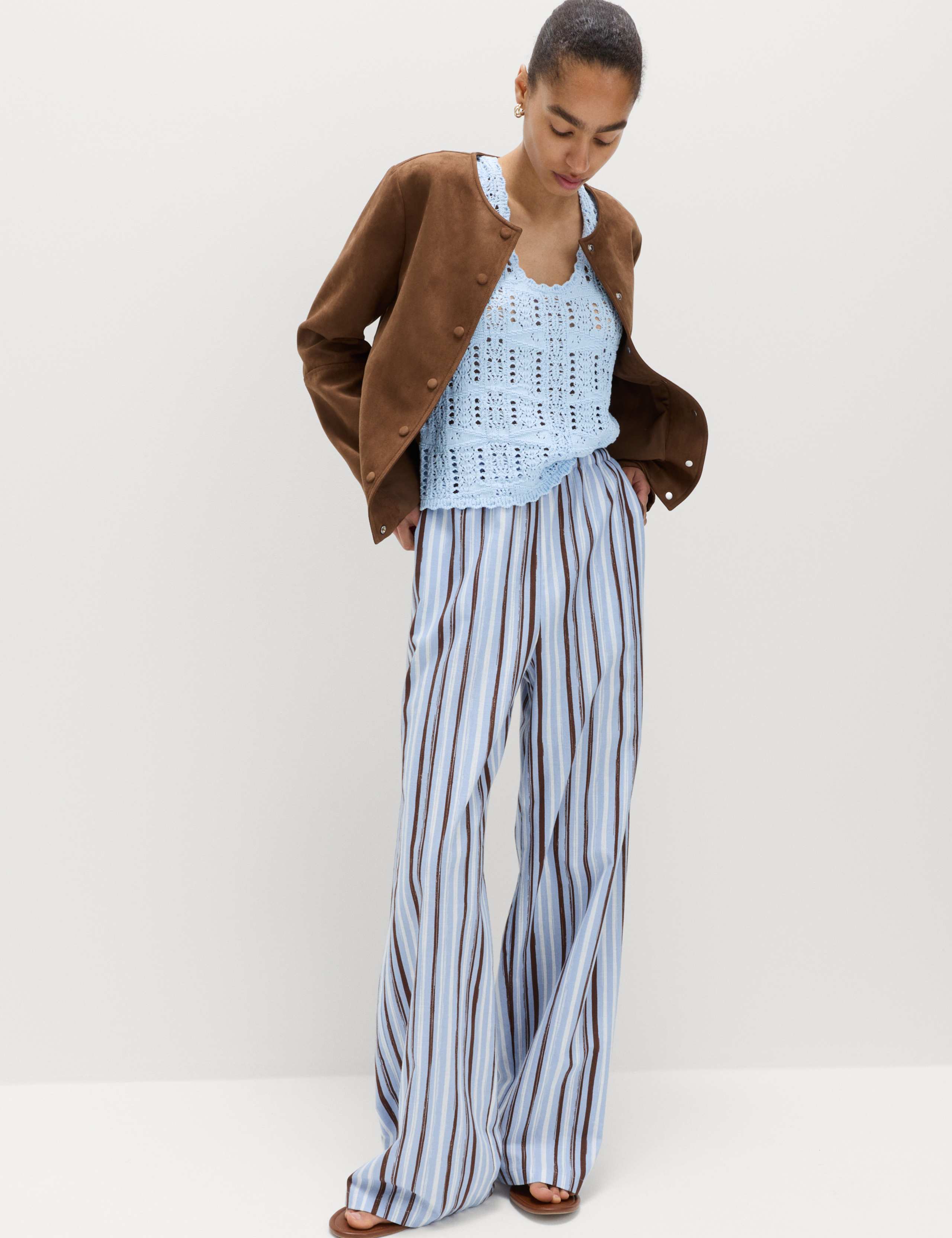 Pure Cotton Pointelle Knitted Vest 3 of 5