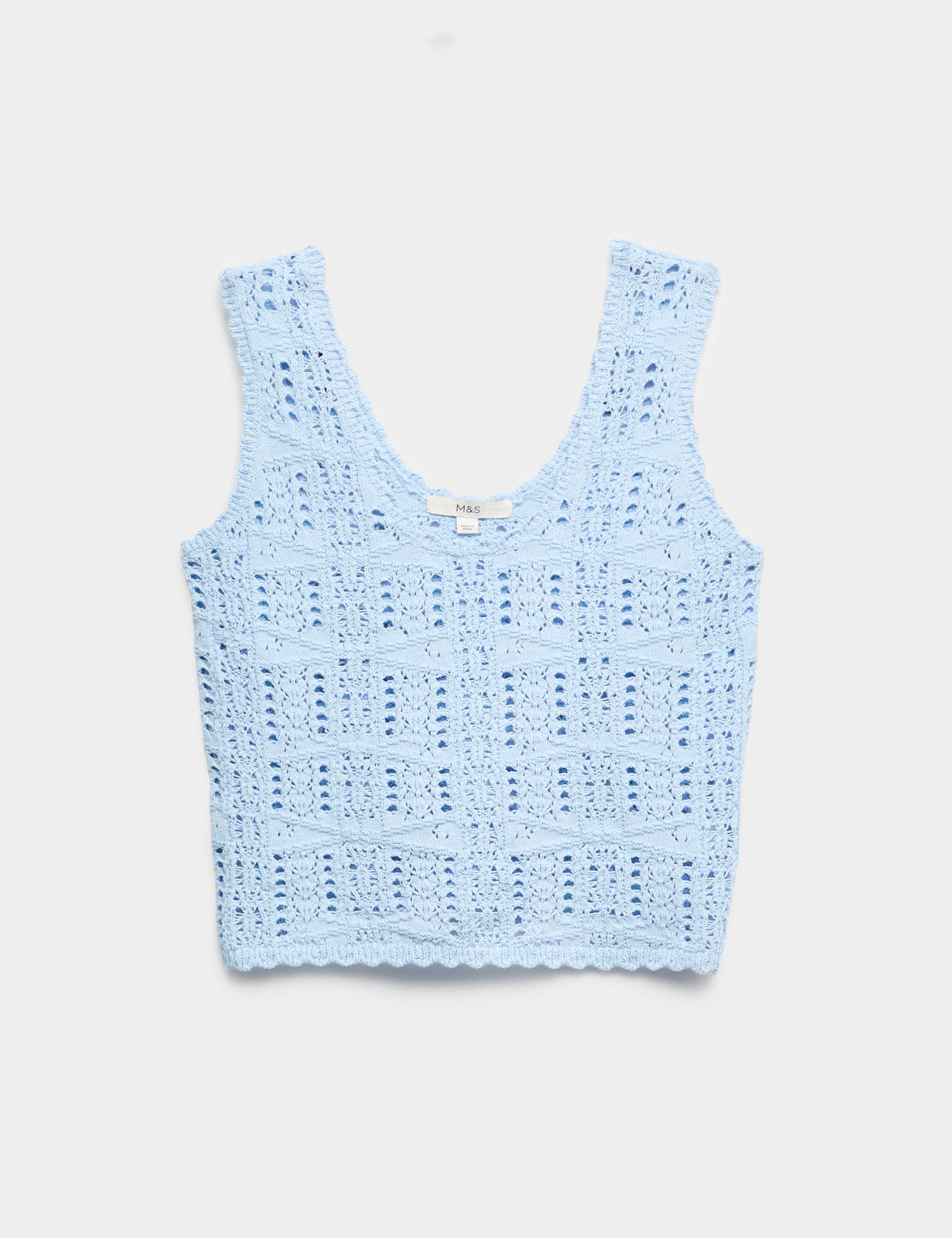 Pure Cotton Pointelle Knitted Vest 2 of 5