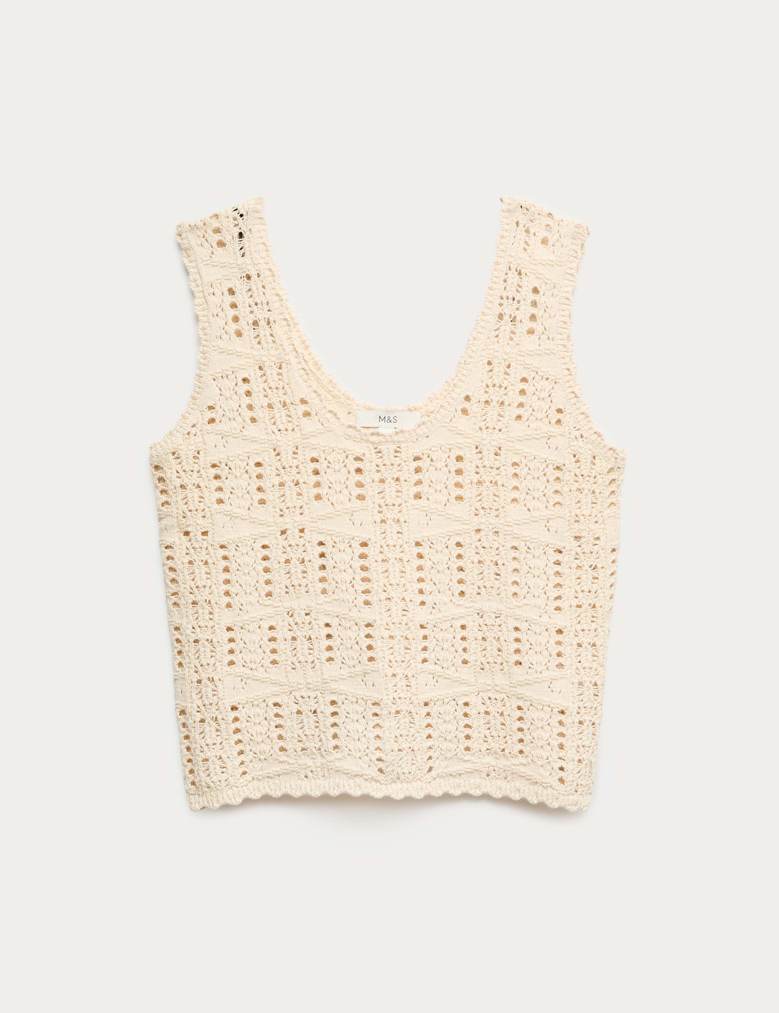 Pure Cotton Pointelle Knitted Vest 2 of 6