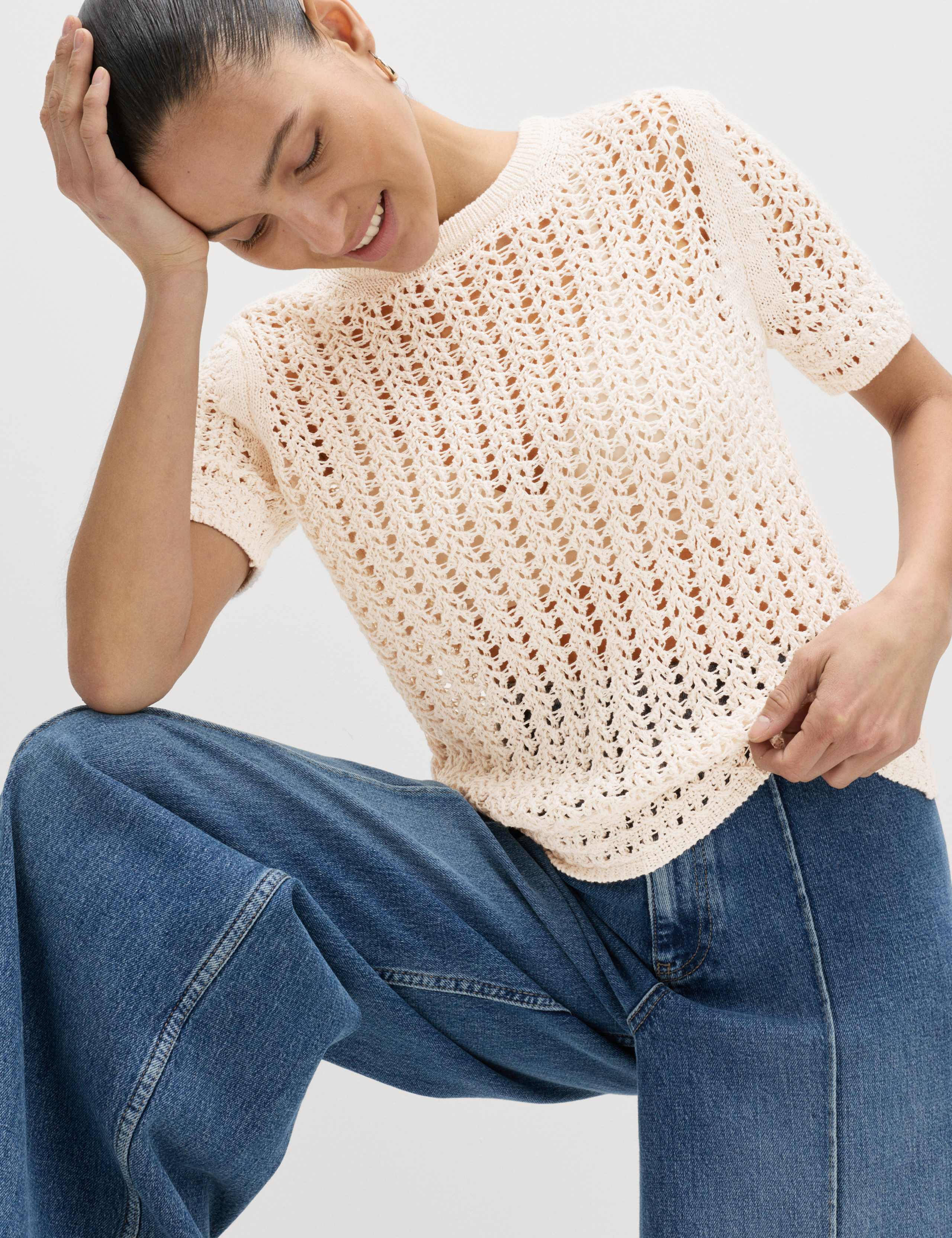 Cotton Rich Textured Knitted Top 1 of 5