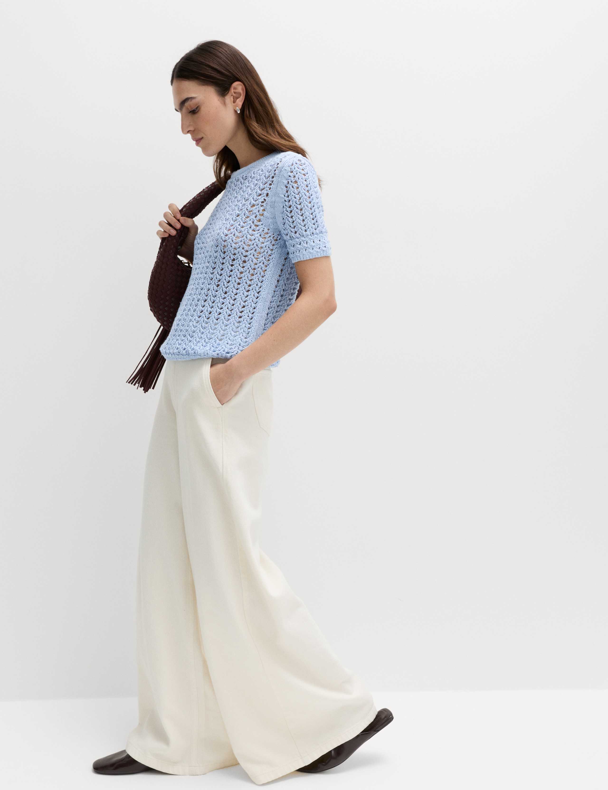 Cotton Rich Textured Knitted Top 3 of 5