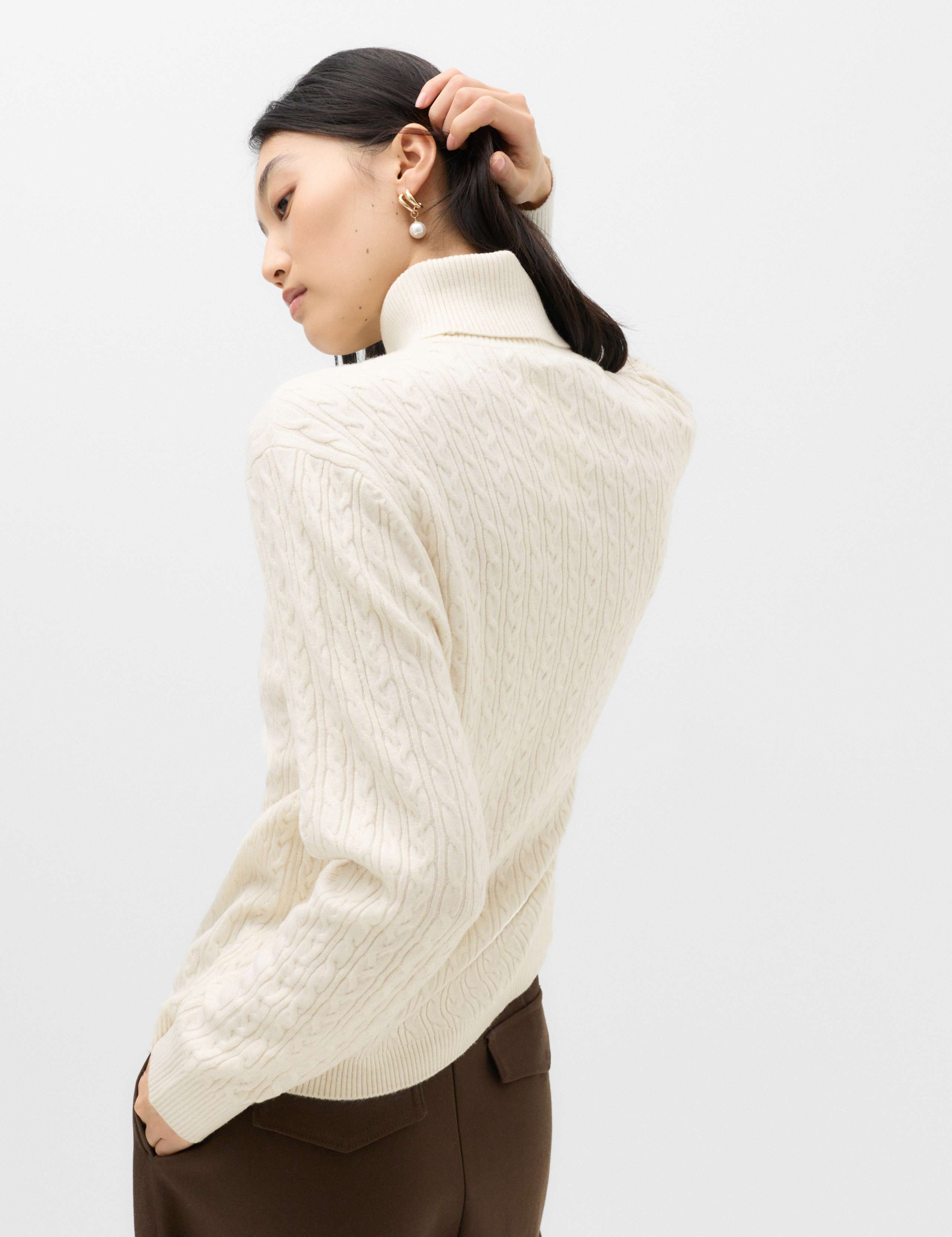 Cable Knit Roll Neck Relaxed Fit Jumper 6 of 6
