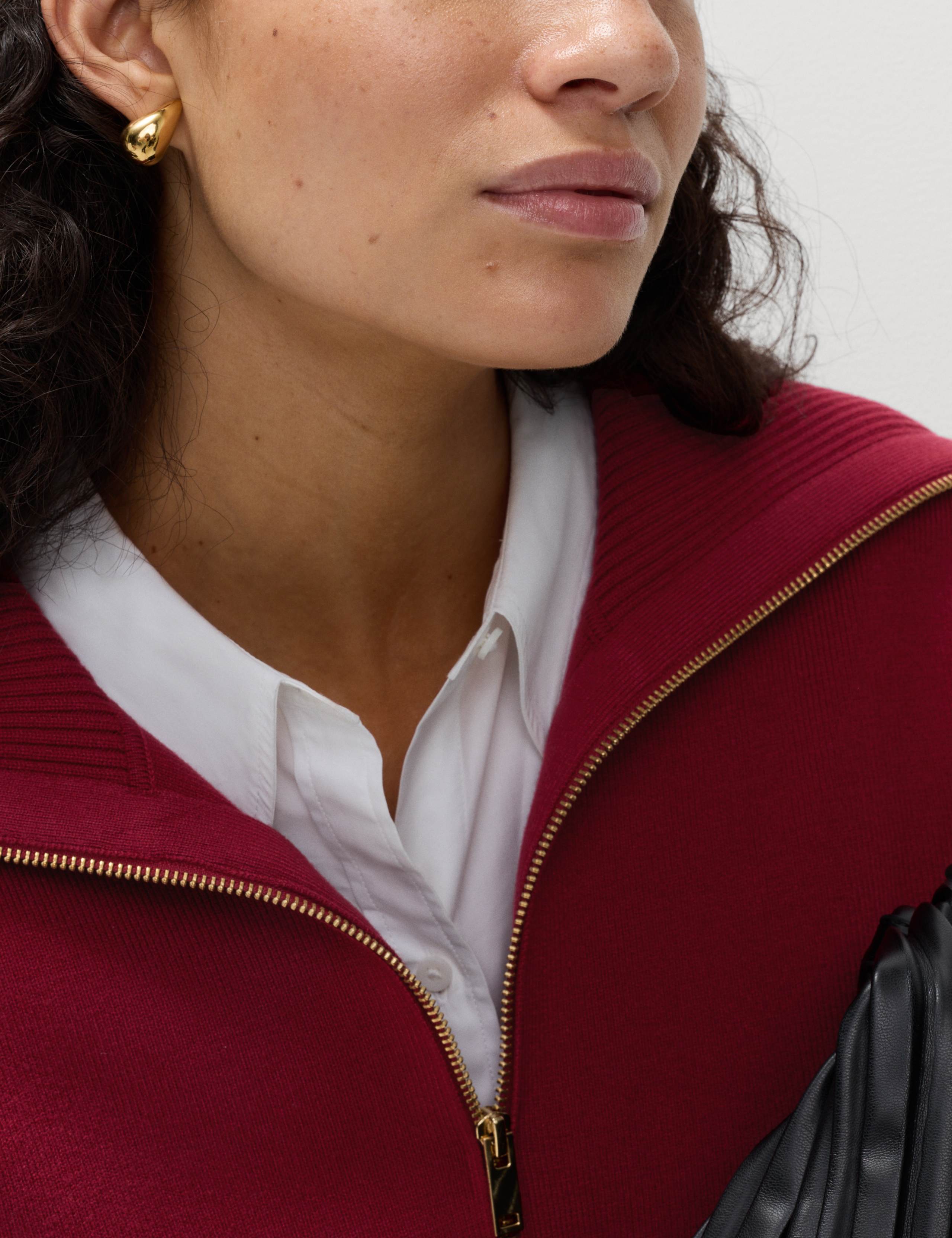 Collared Zip Up Slim Fit Knitted Jacket 4 of 4