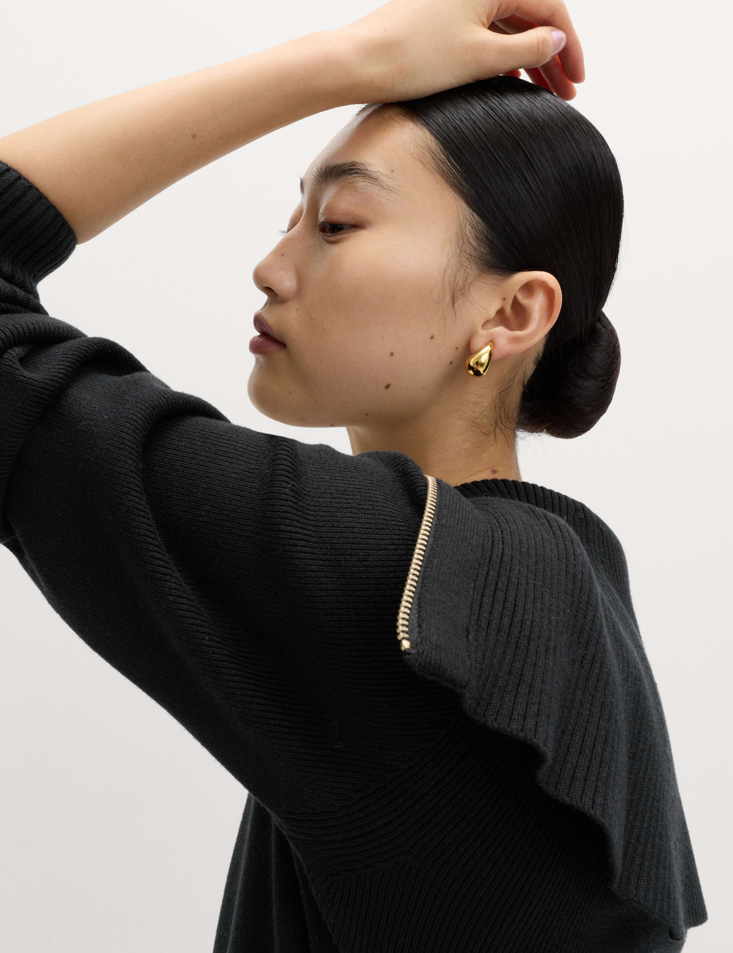 Collared Zip Up Slim Fit Knitted Jacket 3 of 5