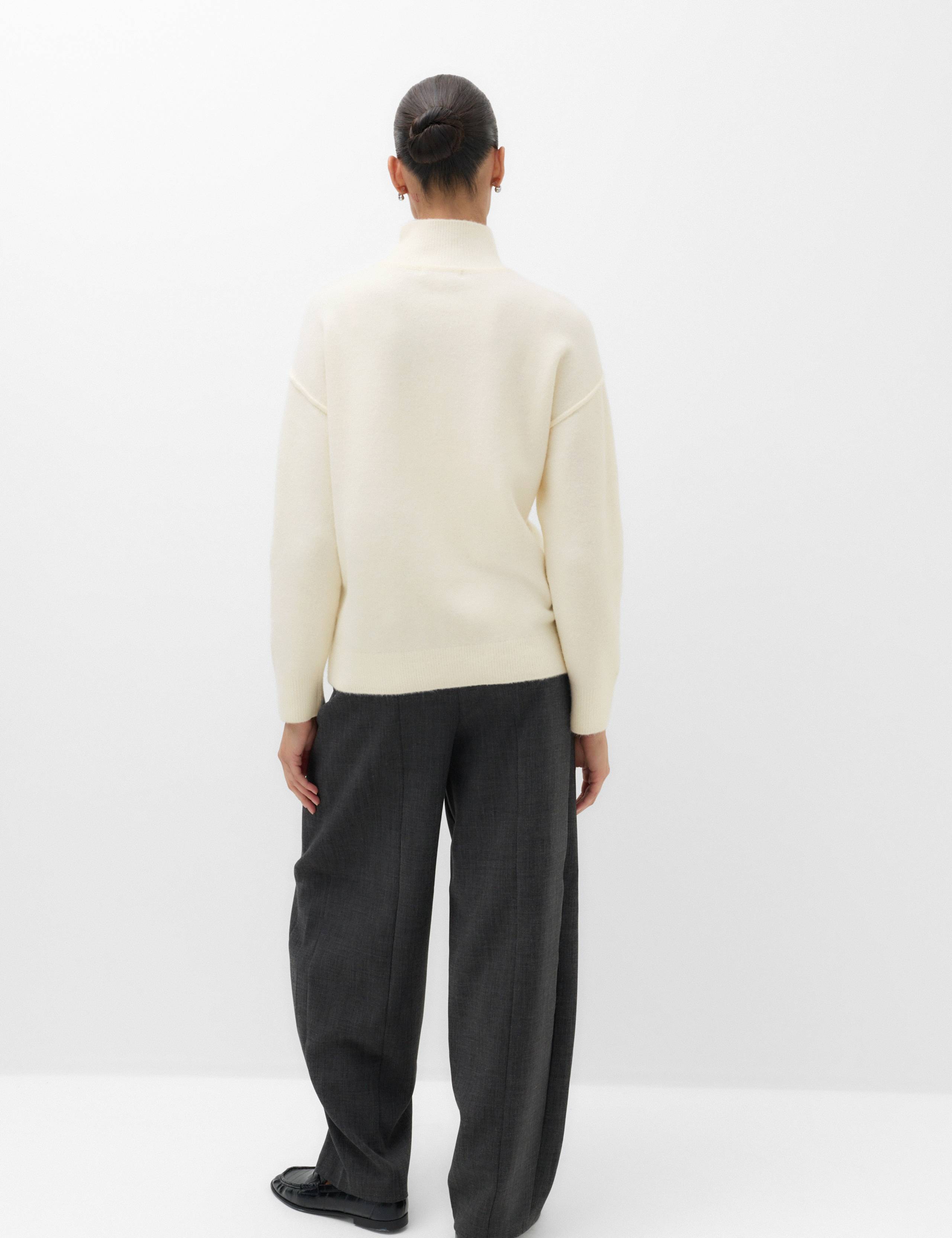 Funnel Neck Seam Detail Relaxed Jumper 3 of 6