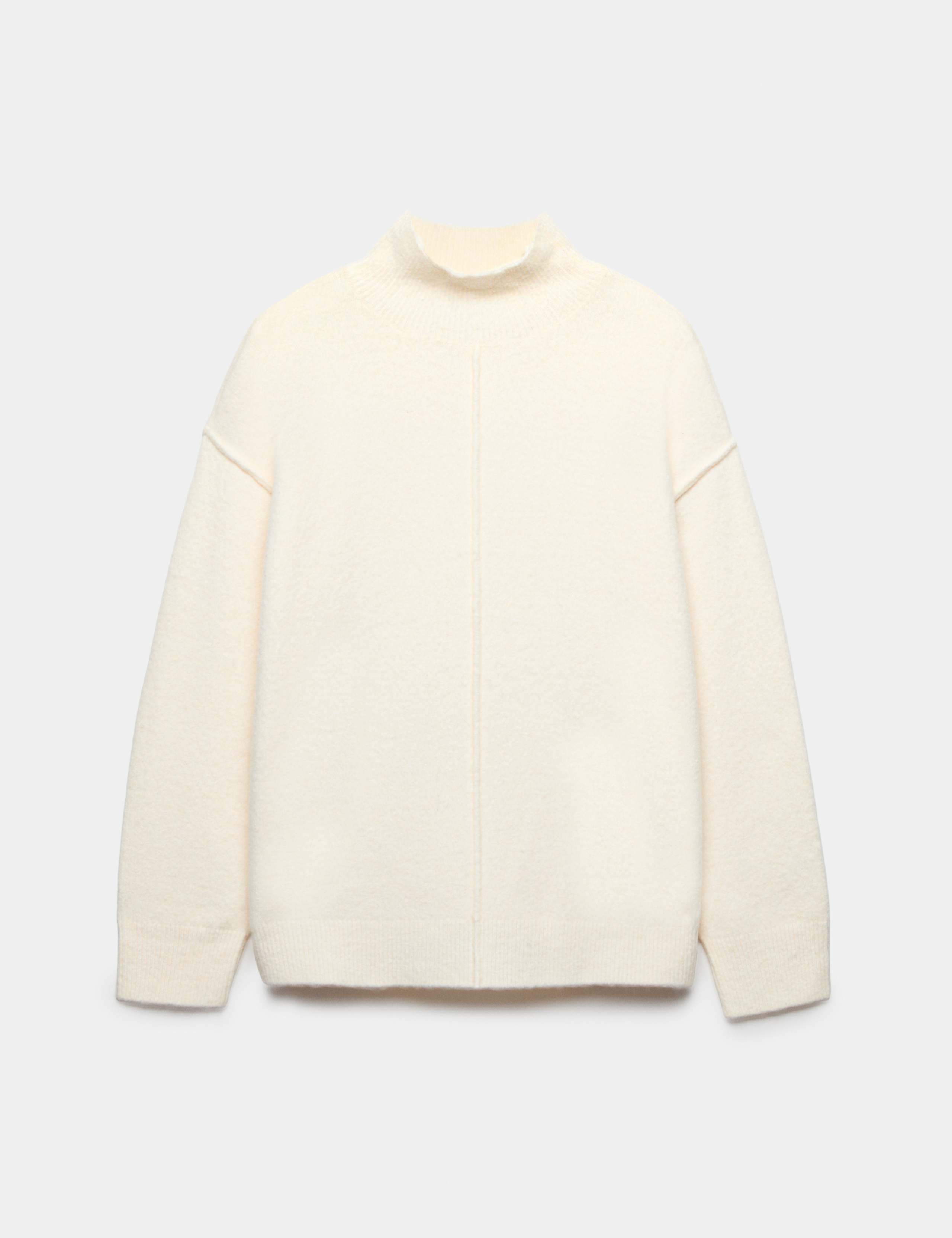 Funnel Neck Seam Detail Relaxed Jumper With Wool 2 of 6