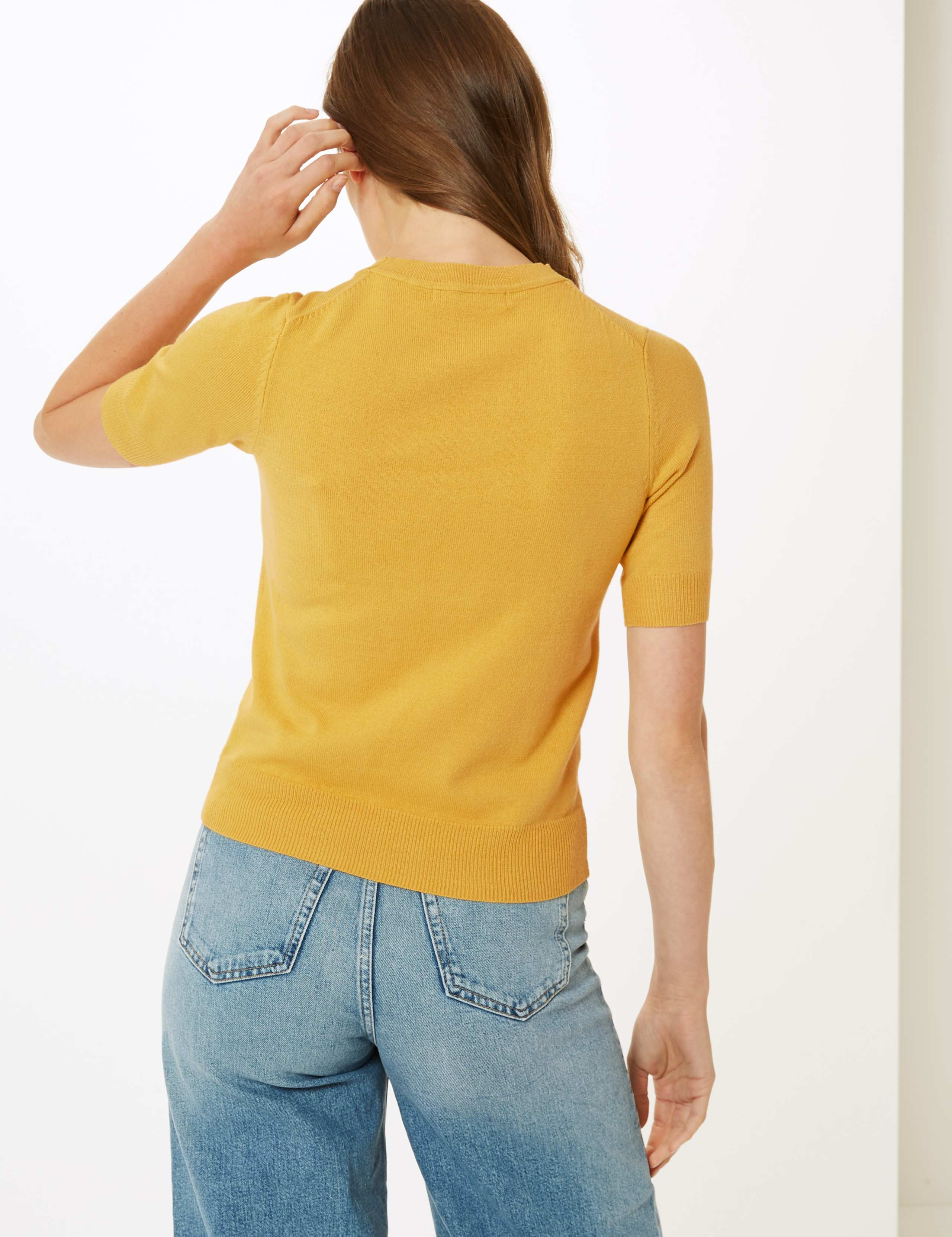 Textured Knitted Crew Neck Short Sleeve Top 4 of 4