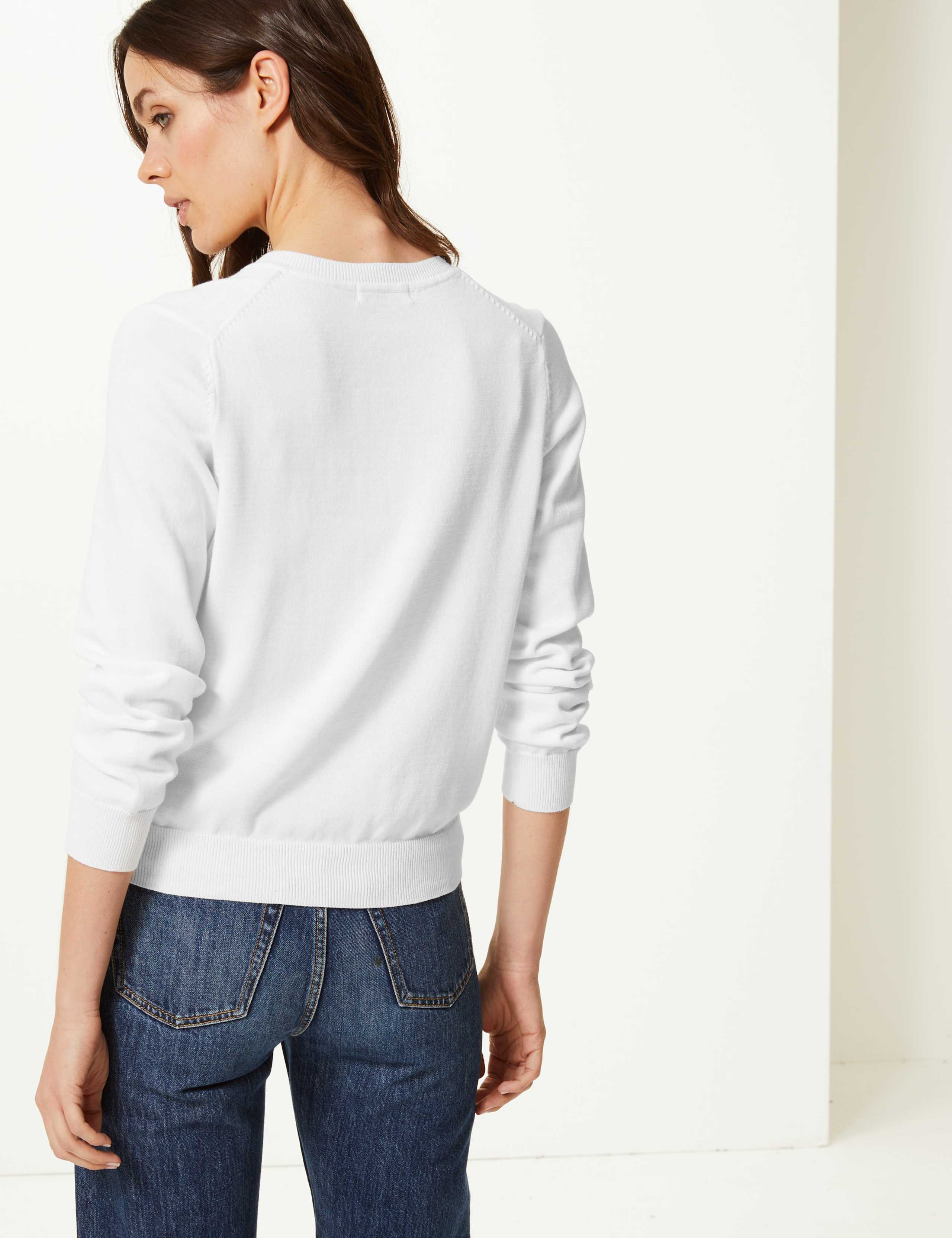 Pure Cotton Round Neck Cardigan 3 of 3