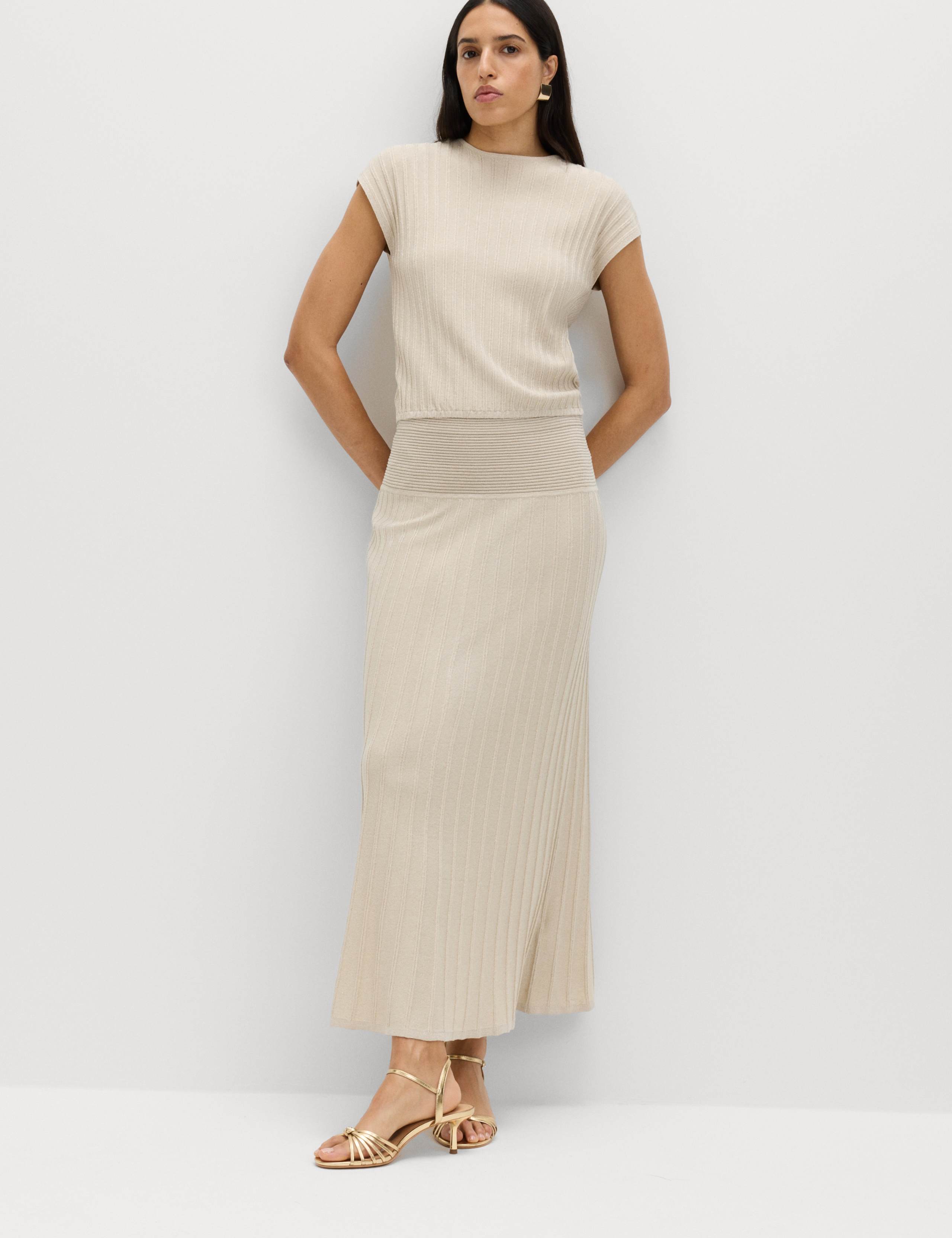 Sparkly Ribbed Crew Neck Knitted Top 4 of 6